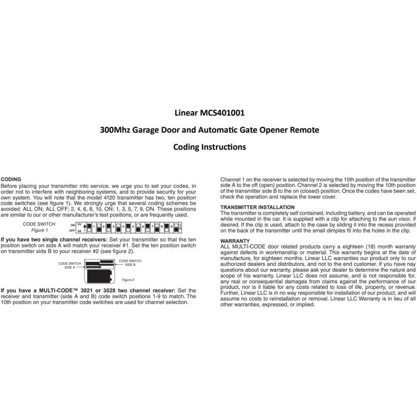 Transmisor de Visor Linear MCS412001 2 Canales Gris Suave