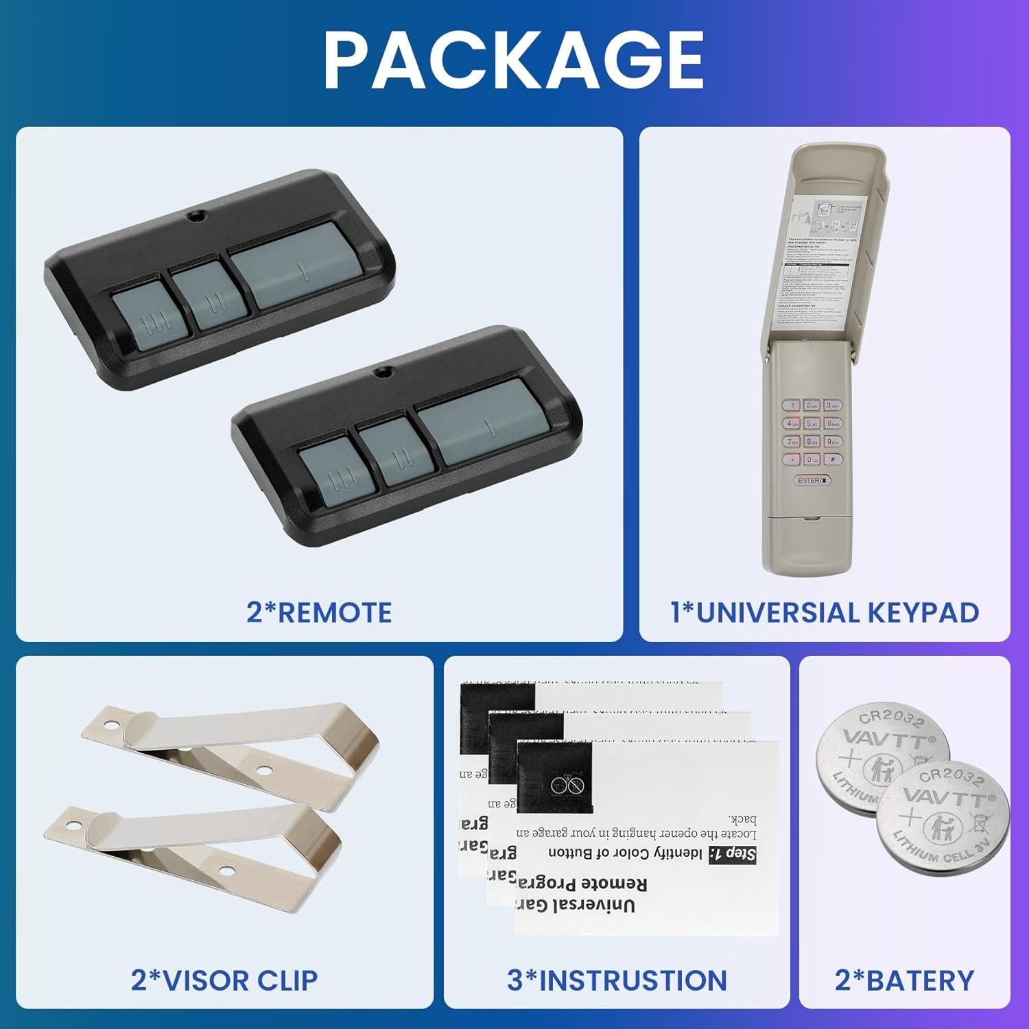 Control Remoto y Teclado Inalámbrico Pevxou para Puerta de Garaje