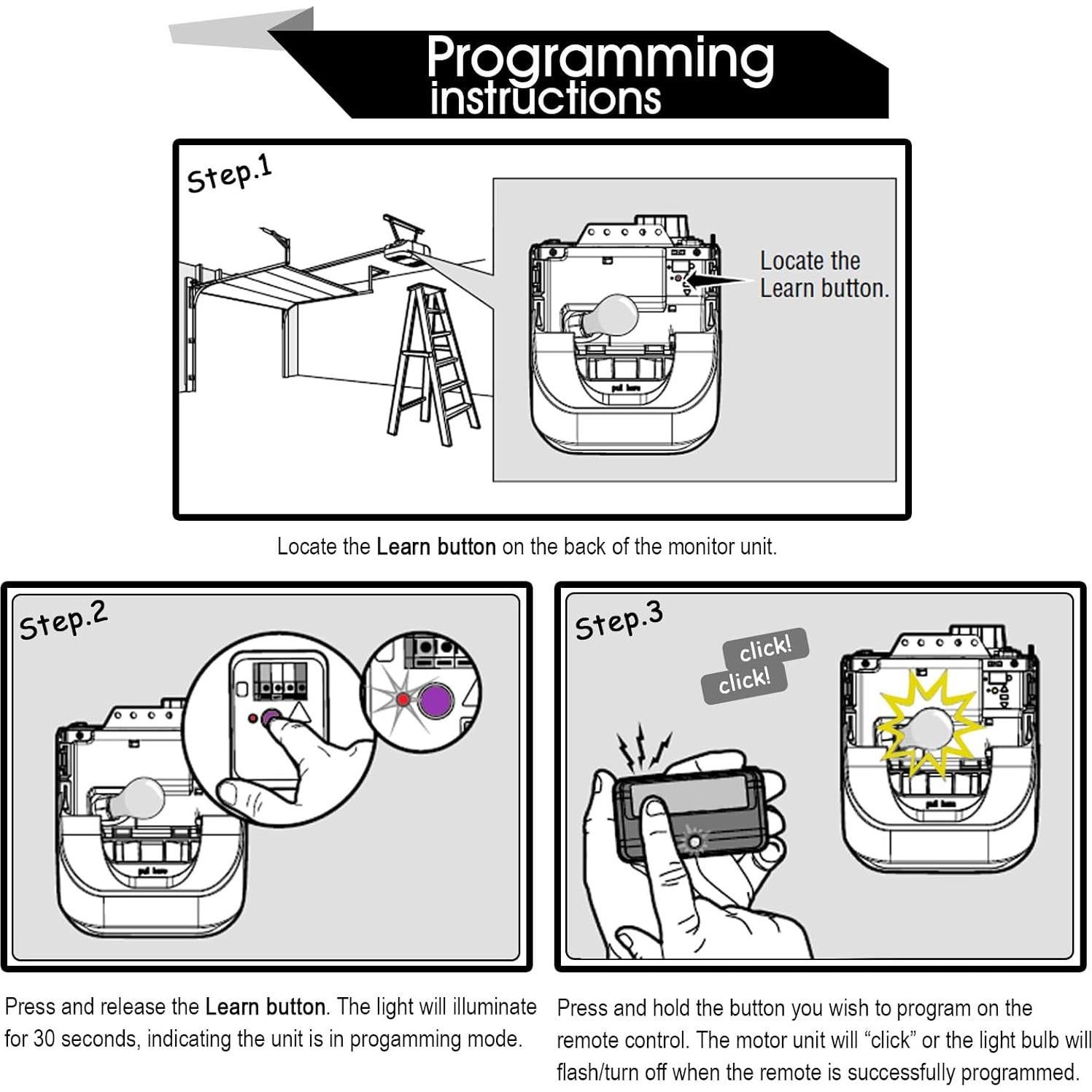 Control Remoto Abridor de Puerta Garaje Liftmaster 371LM Morado