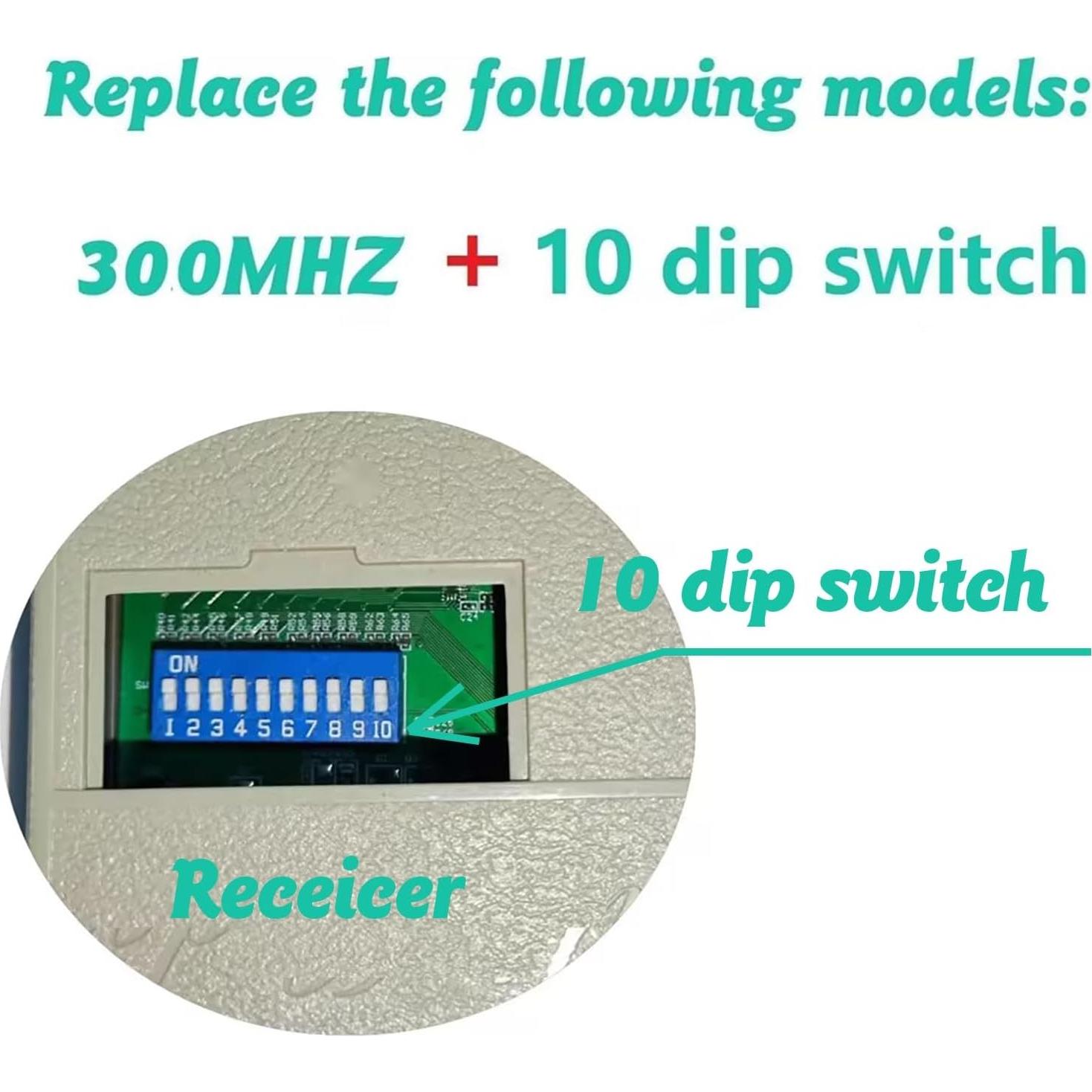 Control Remoto de Garaje Datonten RQBK6 300MHz 10 Interruptores