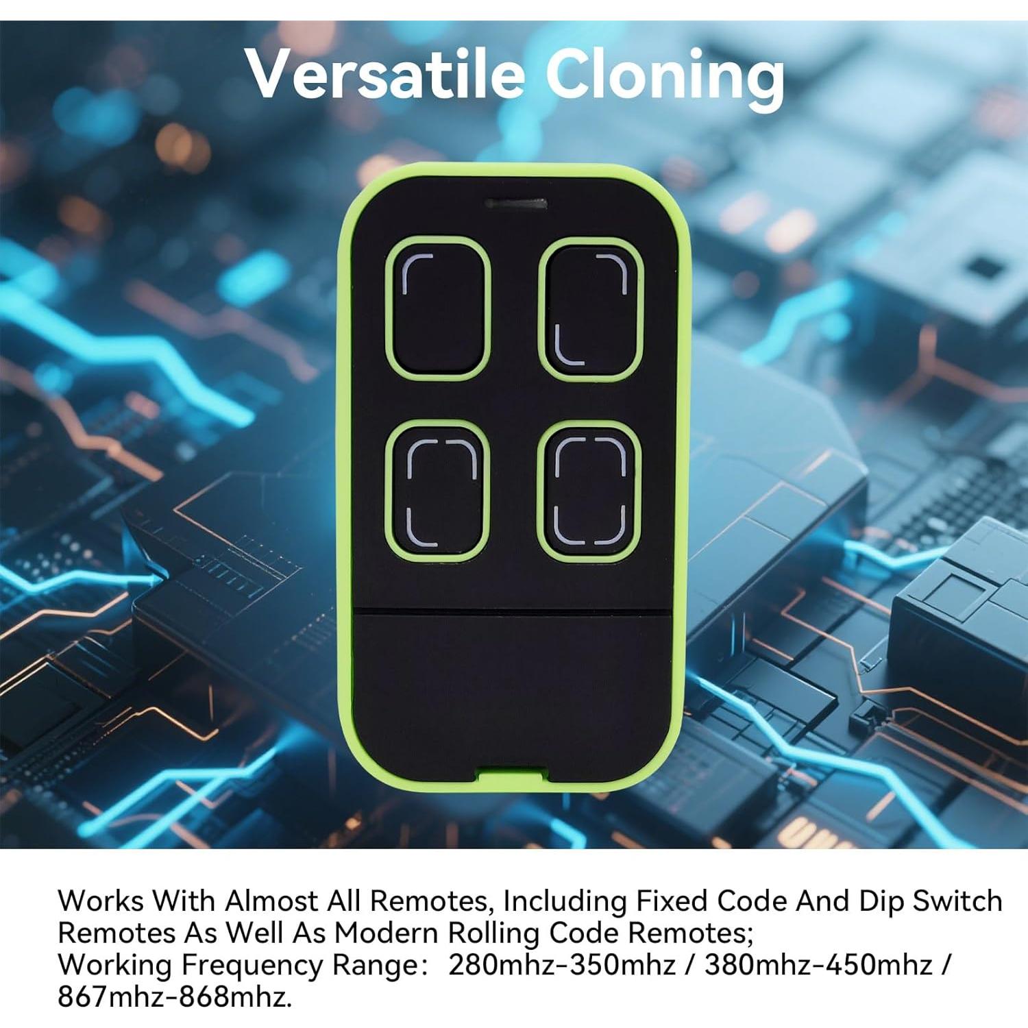 Control Remoto Universal Oraneyun para Garaje Verde 4 Botones