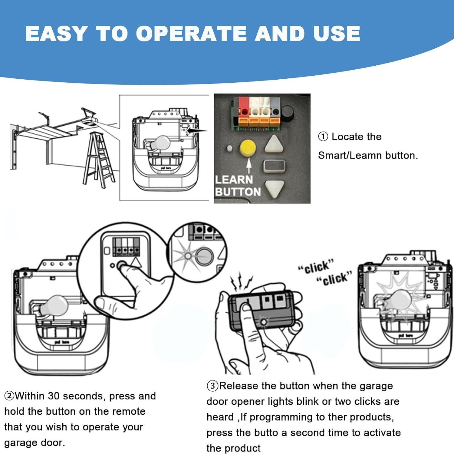 Control Remoto de Puerta de Garaje QSDIYRF 891LM Amarillo Security+2.0