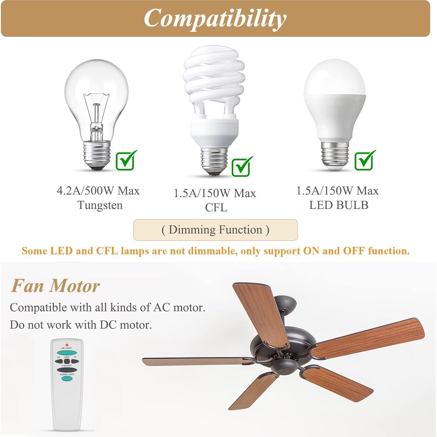 Control Remoto Universal para Ventilador de Techo Prichor RC-HD6