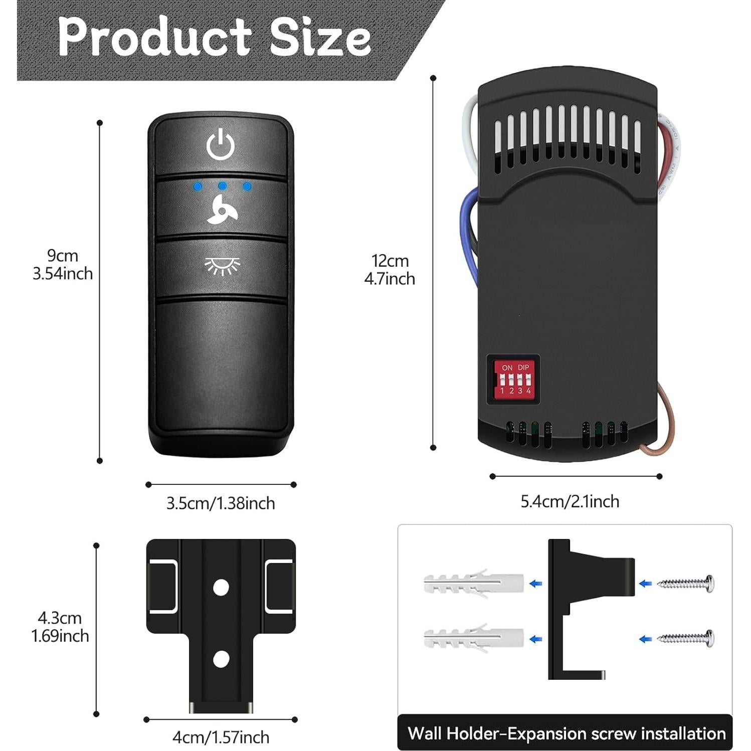 Kit Control Remoto Universal Ventilador Techo FEKOTS 3 Velocidades