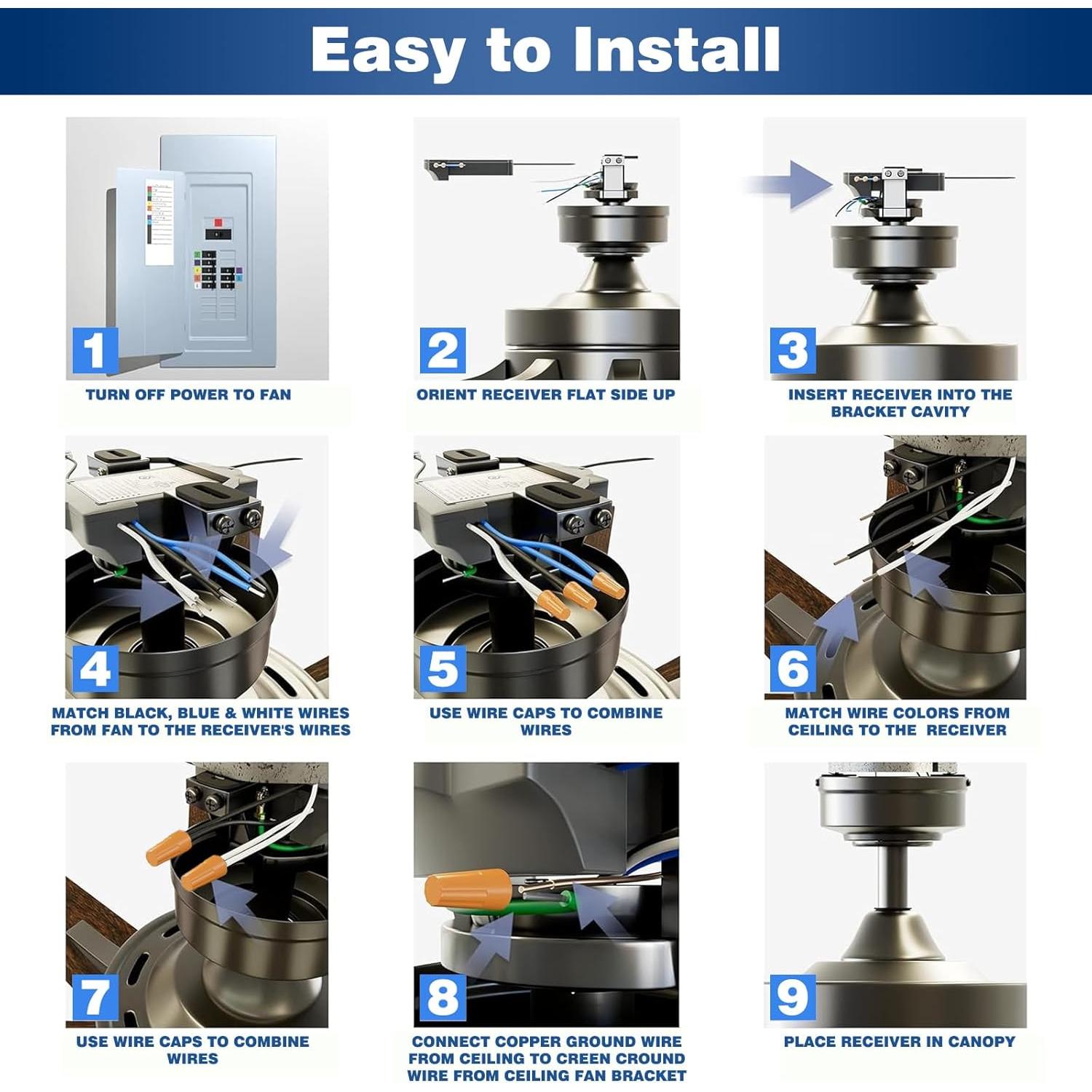 Kit Control Remoto Universal Ventilador Techo FEKOTS 3 Velocidades