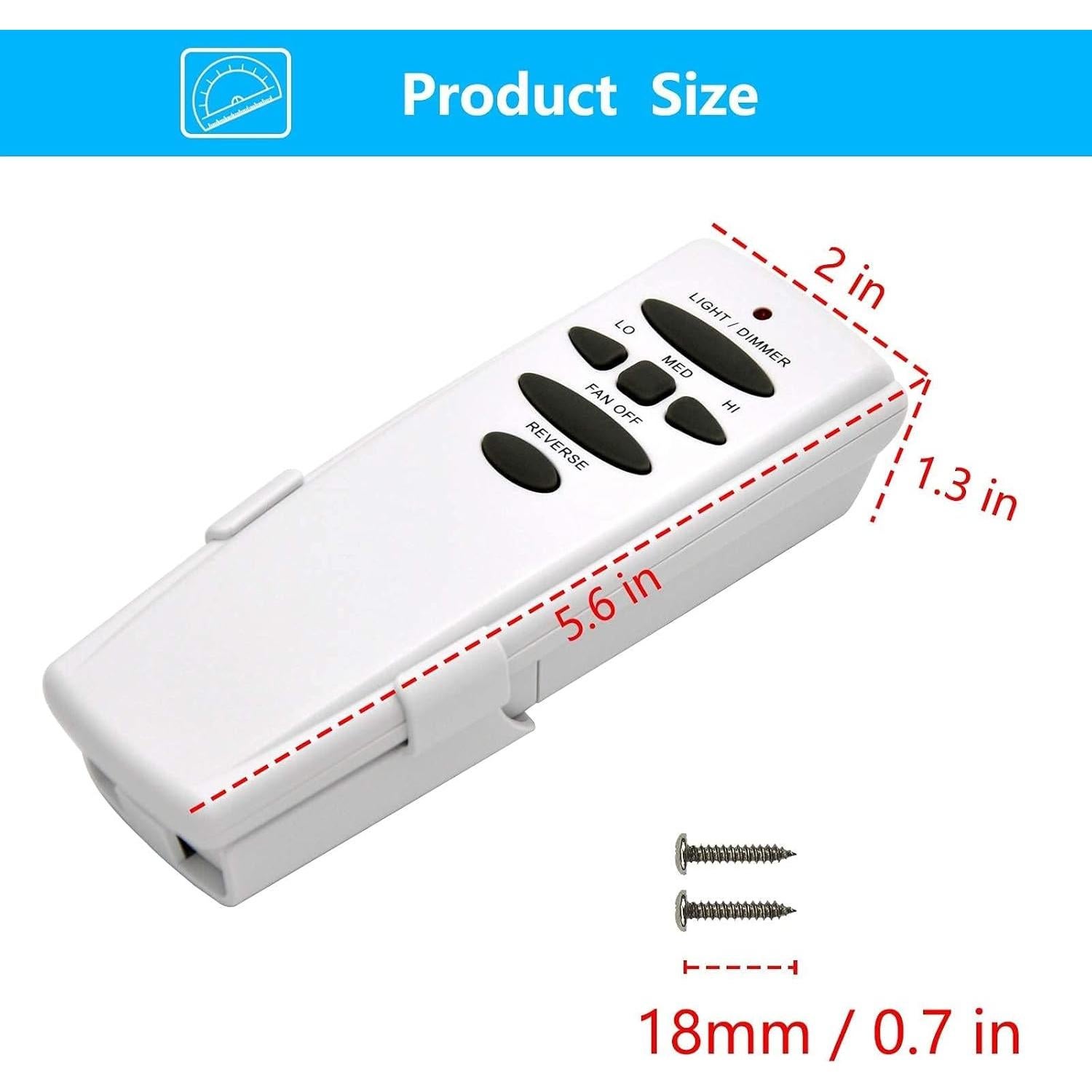 Control Remoto de Ventilador de Techo CENMING FAN-HD6R con Inversa