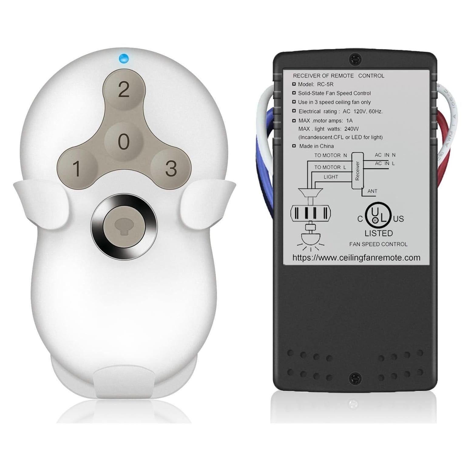 Control Remoto Universal para Ventilador de Techo Prichor RC-05+5R