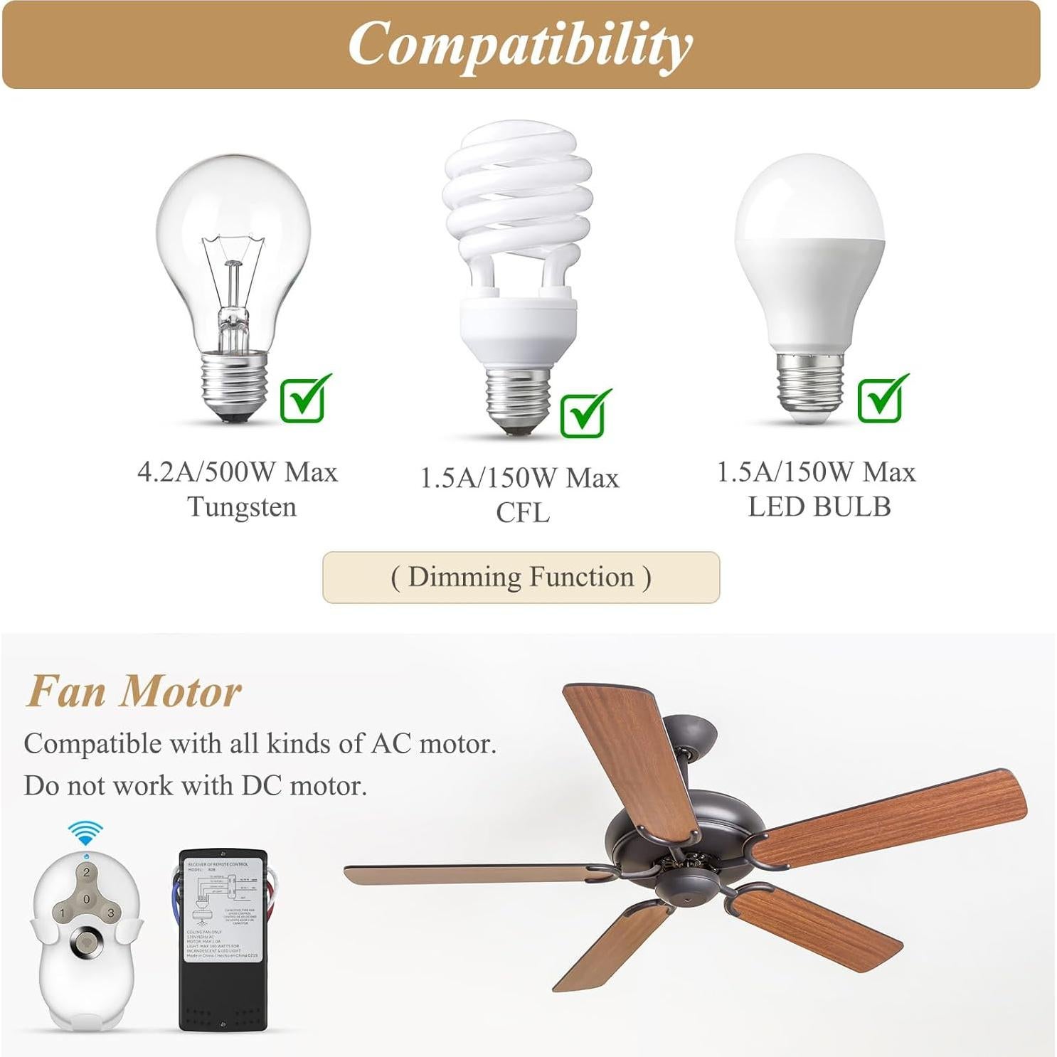 Control Remoto Universal para Ventilador de Techo Prichor RC-05+5R