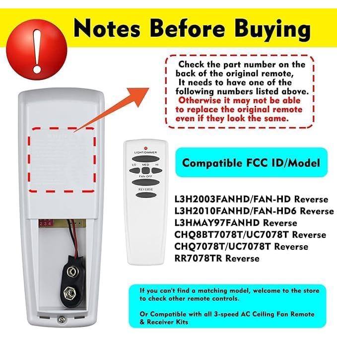 Control Remoto para Ventilador de Techo HD6 CeilingBreeze con Inversor