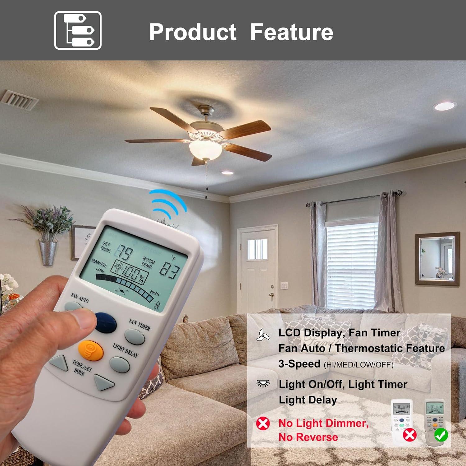 Control Remoto FAN-9T Hampton Bay con Temporizador y LCD