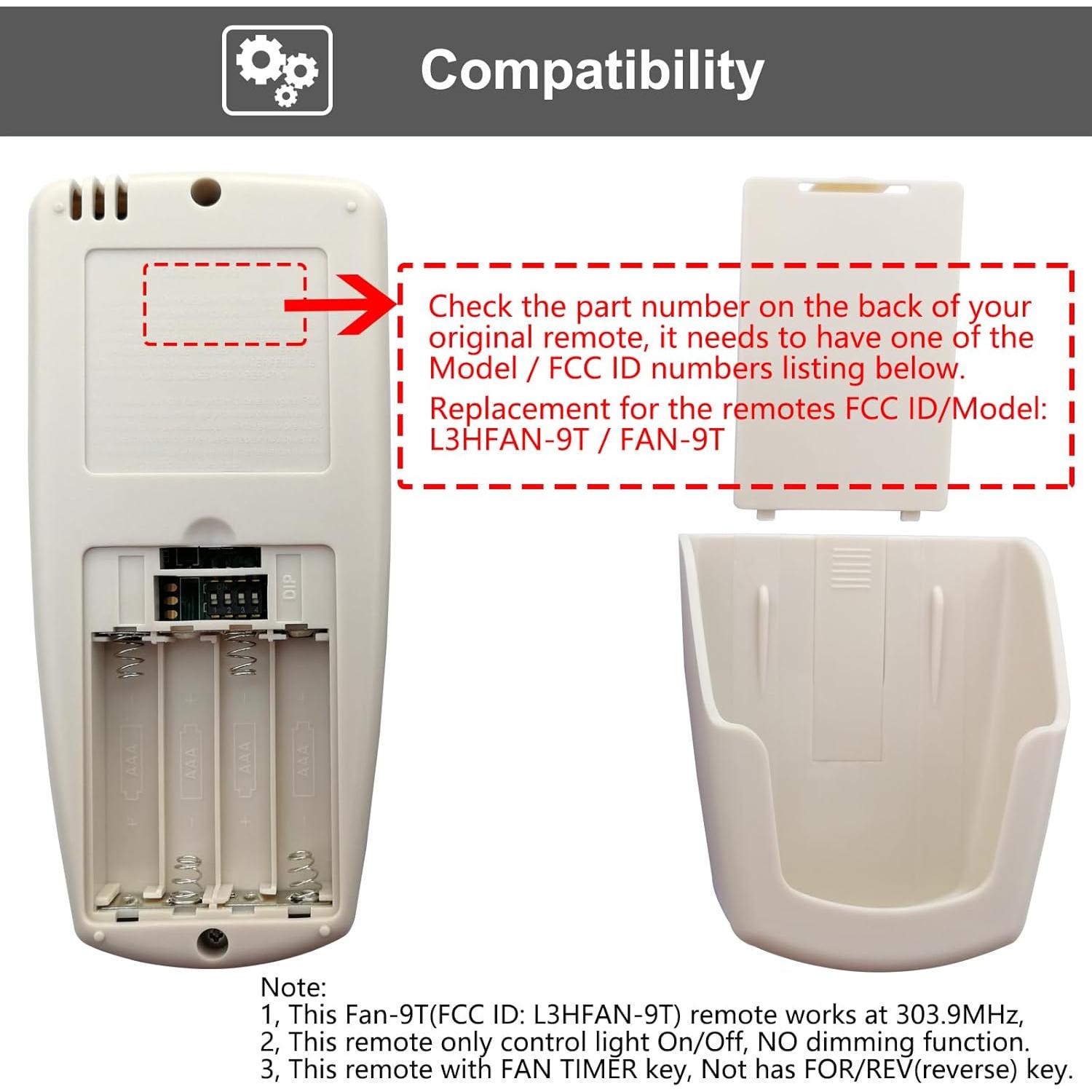 Control Remoto FAN-9T Hampton Bay con Temporizador y LCD