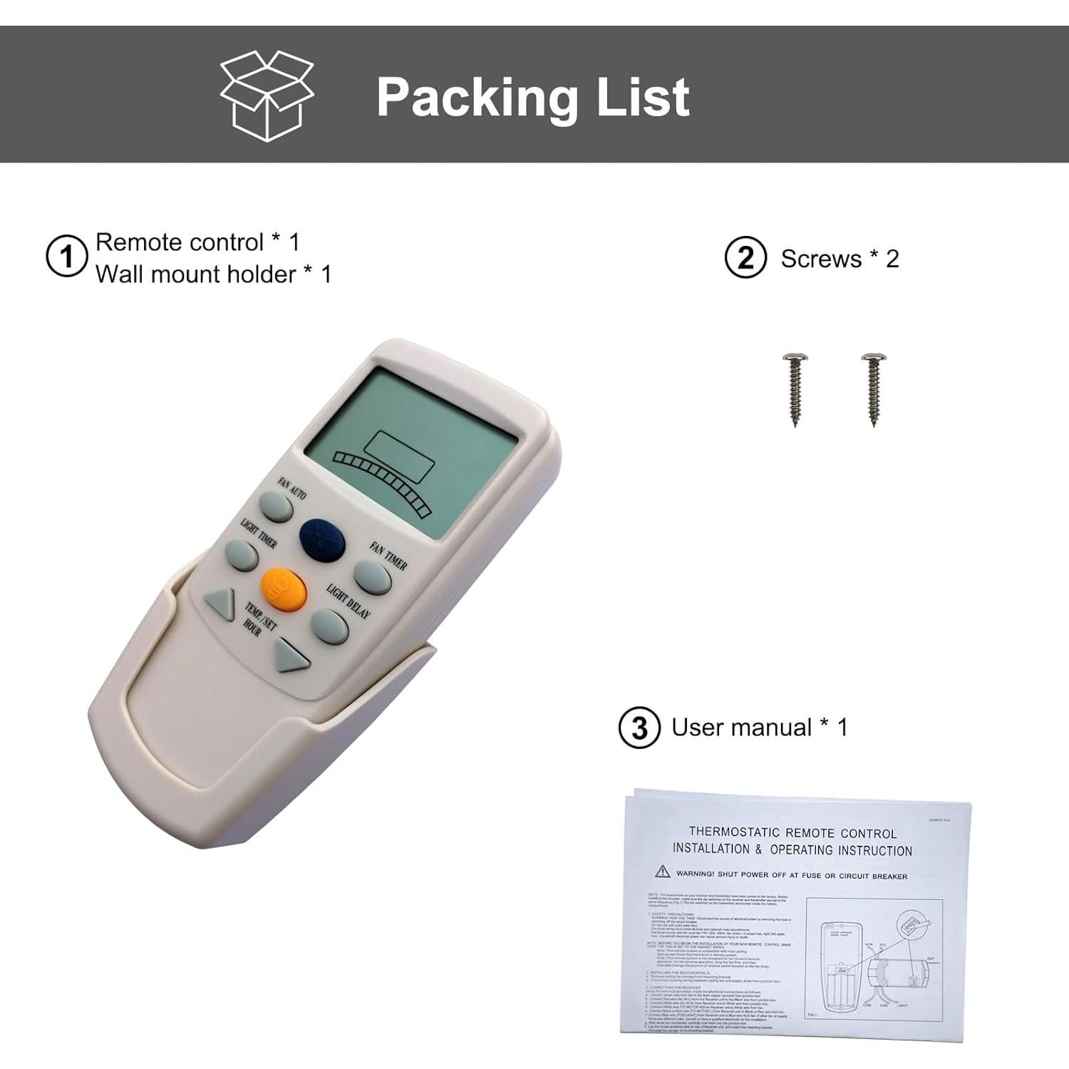 Control Remoto FAN-9T Hampton Bay con Temporizador y LCD