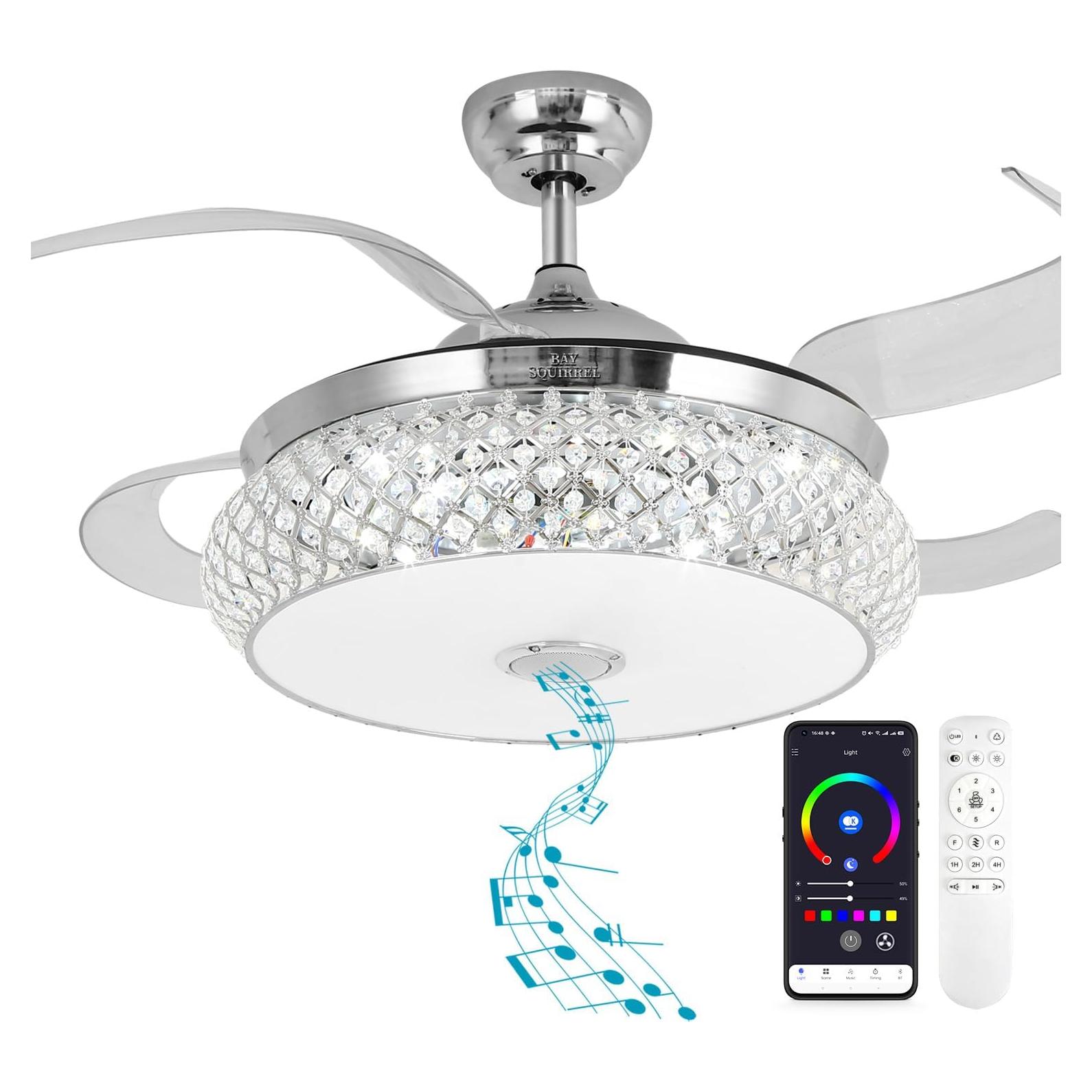 Ventilador de Techo BAYSQUIRREL 106.68 cm Bluetooth con Luz RGB