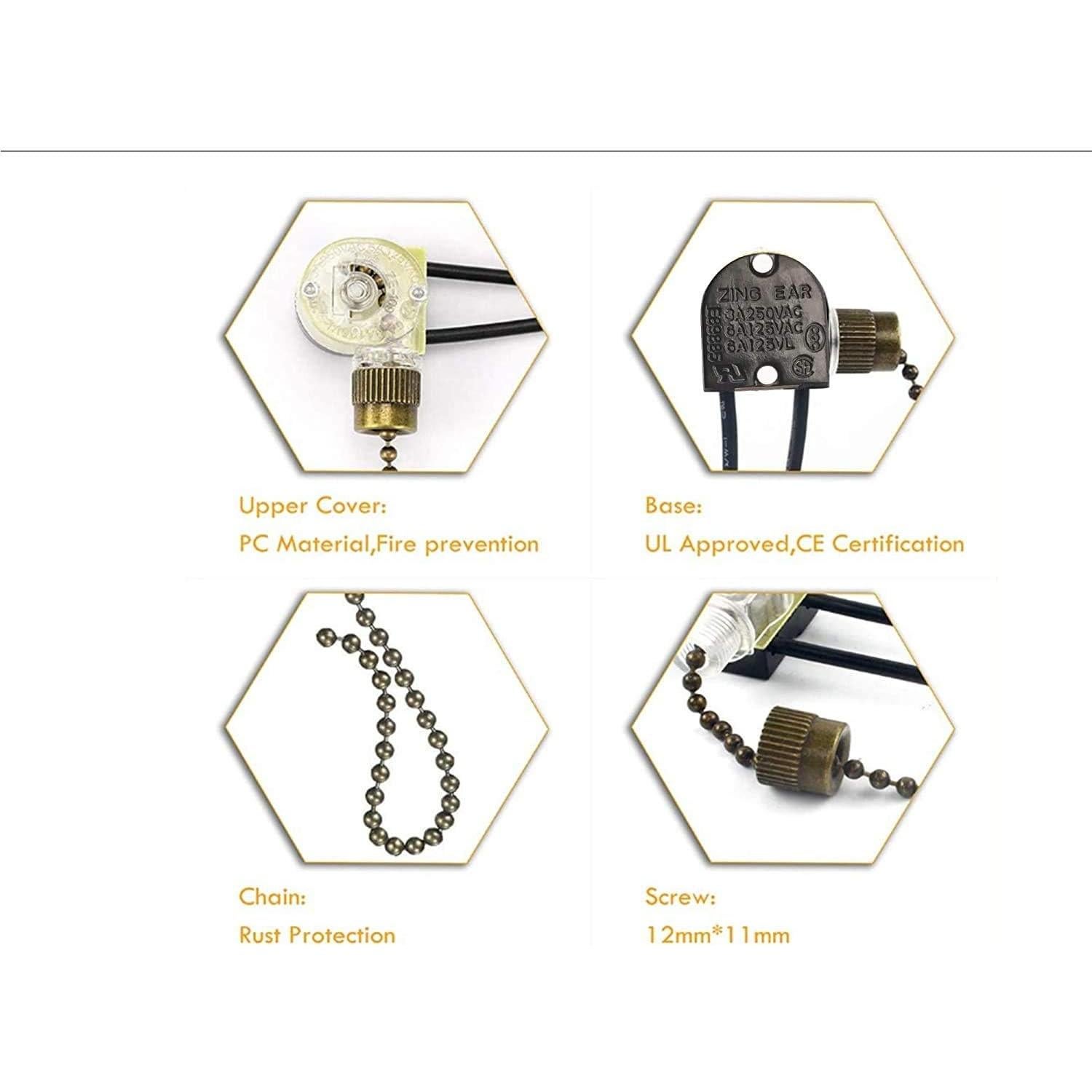 Interruptor de Luz para Ventilador de Techo Zing Ear ZE-109