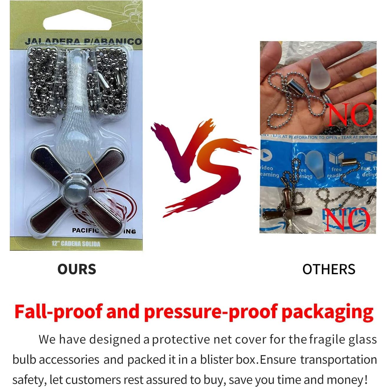 Cadena de Tirar para Ventilador de Techo Sunswan 34.5 cm Níquel