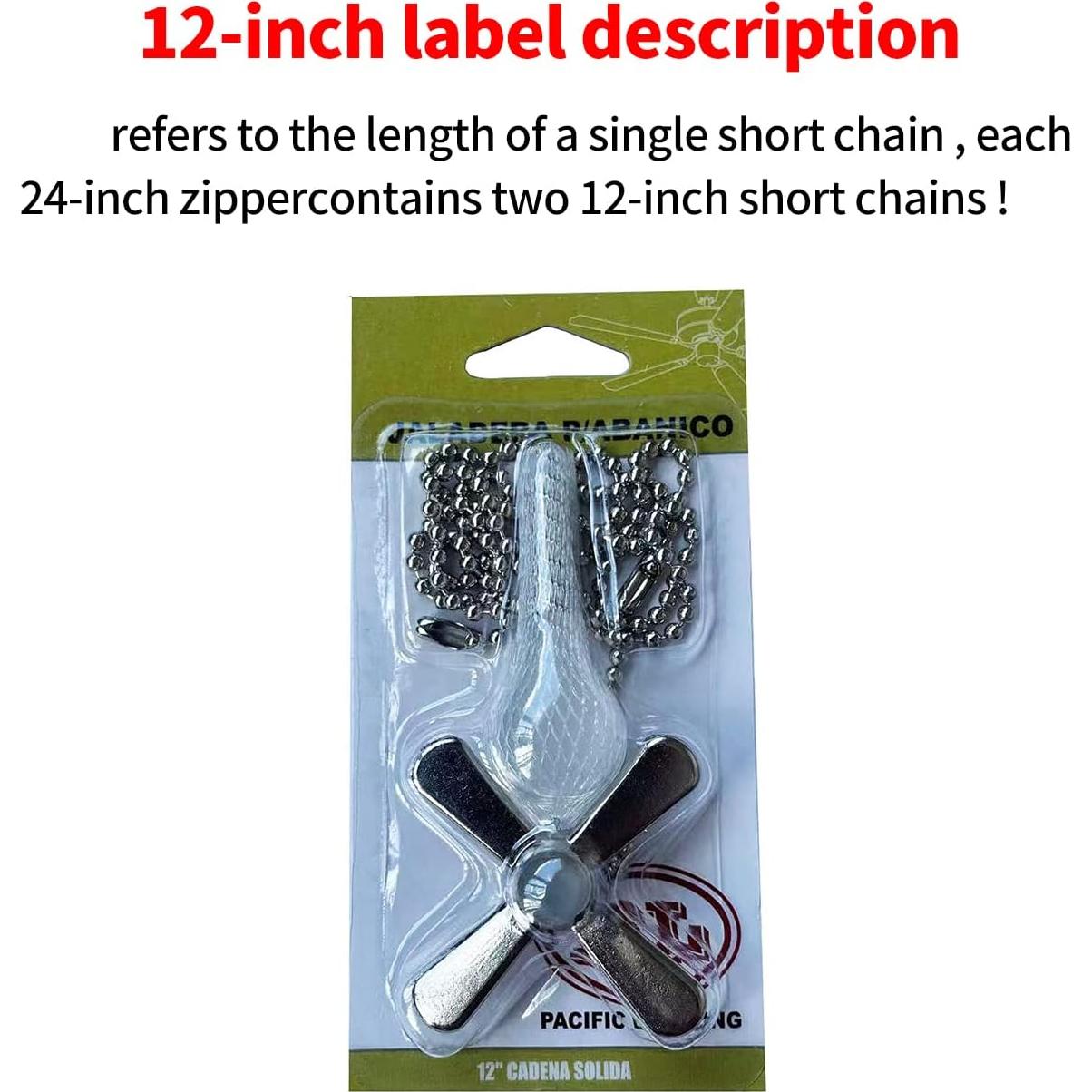 Cadena de Tirar para Ventilador de Techo Sunswan 34.5 cm Níquel