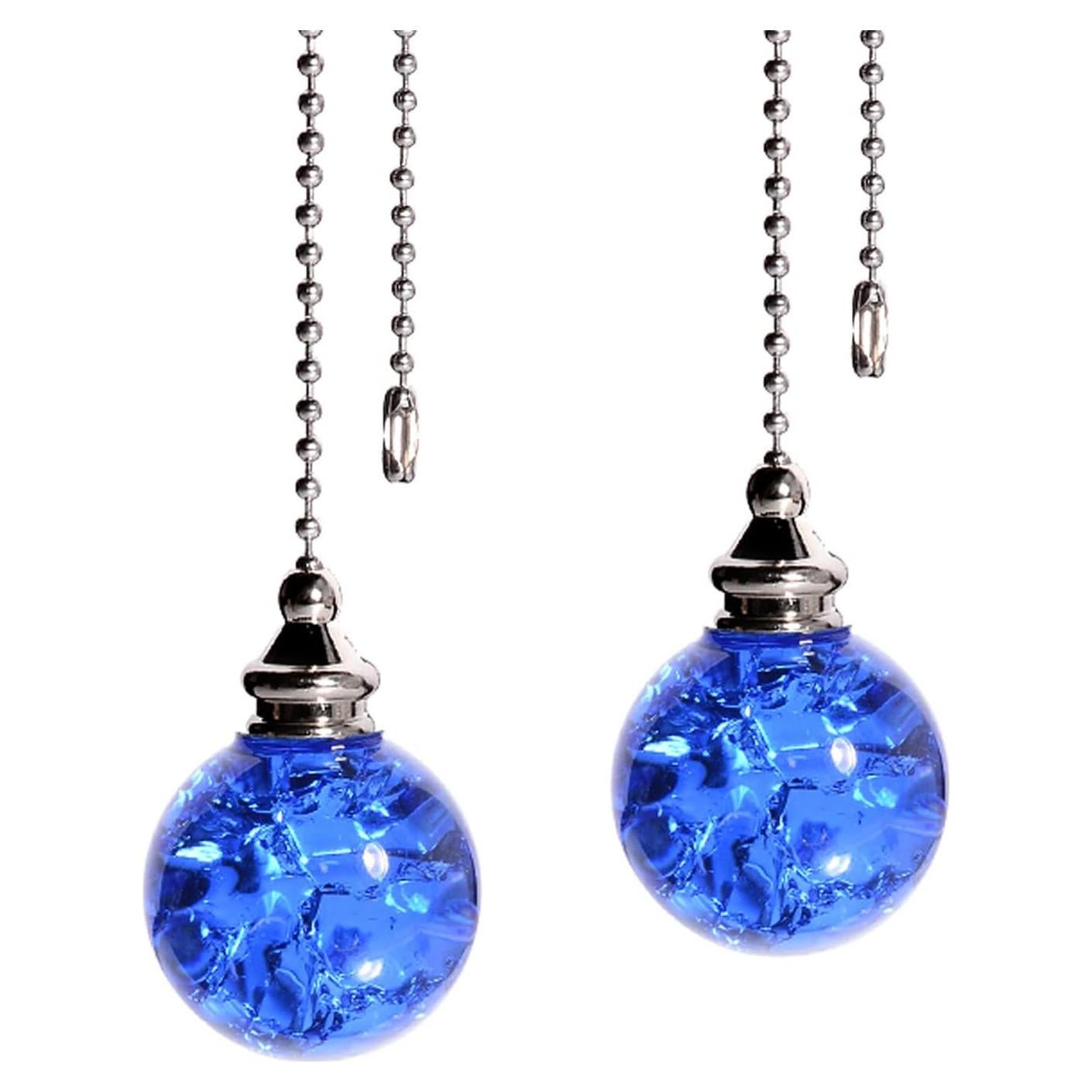 Cadena de Tirar de Cristal Azul LONGSHENG 50cm 2 Piezas