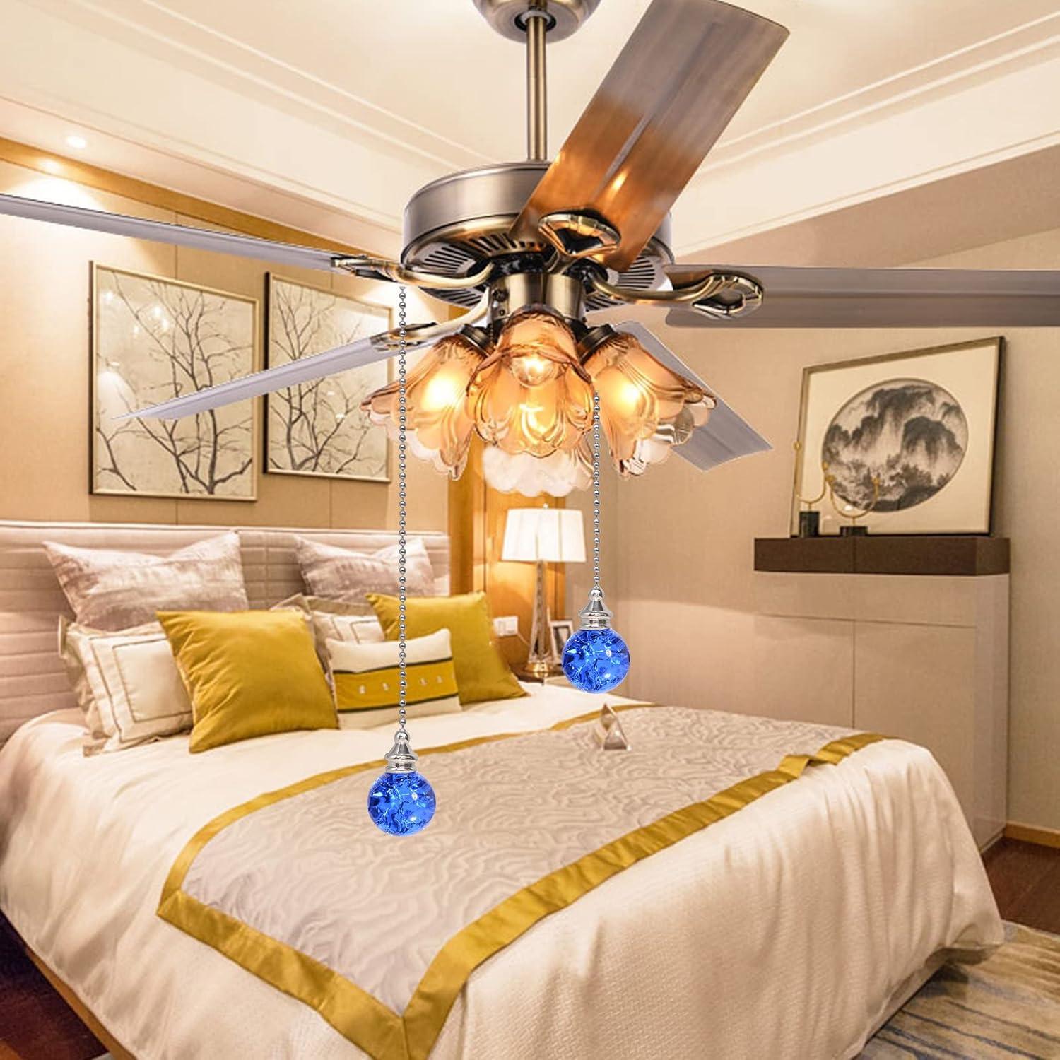 Cadena de Tirar de Cristal Azul LONGSHENG 50cm 2 Piezas