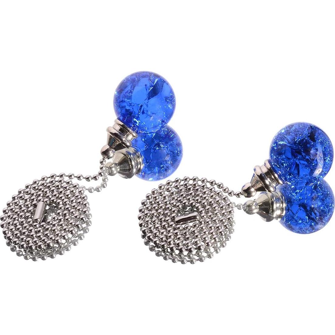 Cadena de Tirar de Cristal Azul LONGSHENG 50cm 2 Piezas