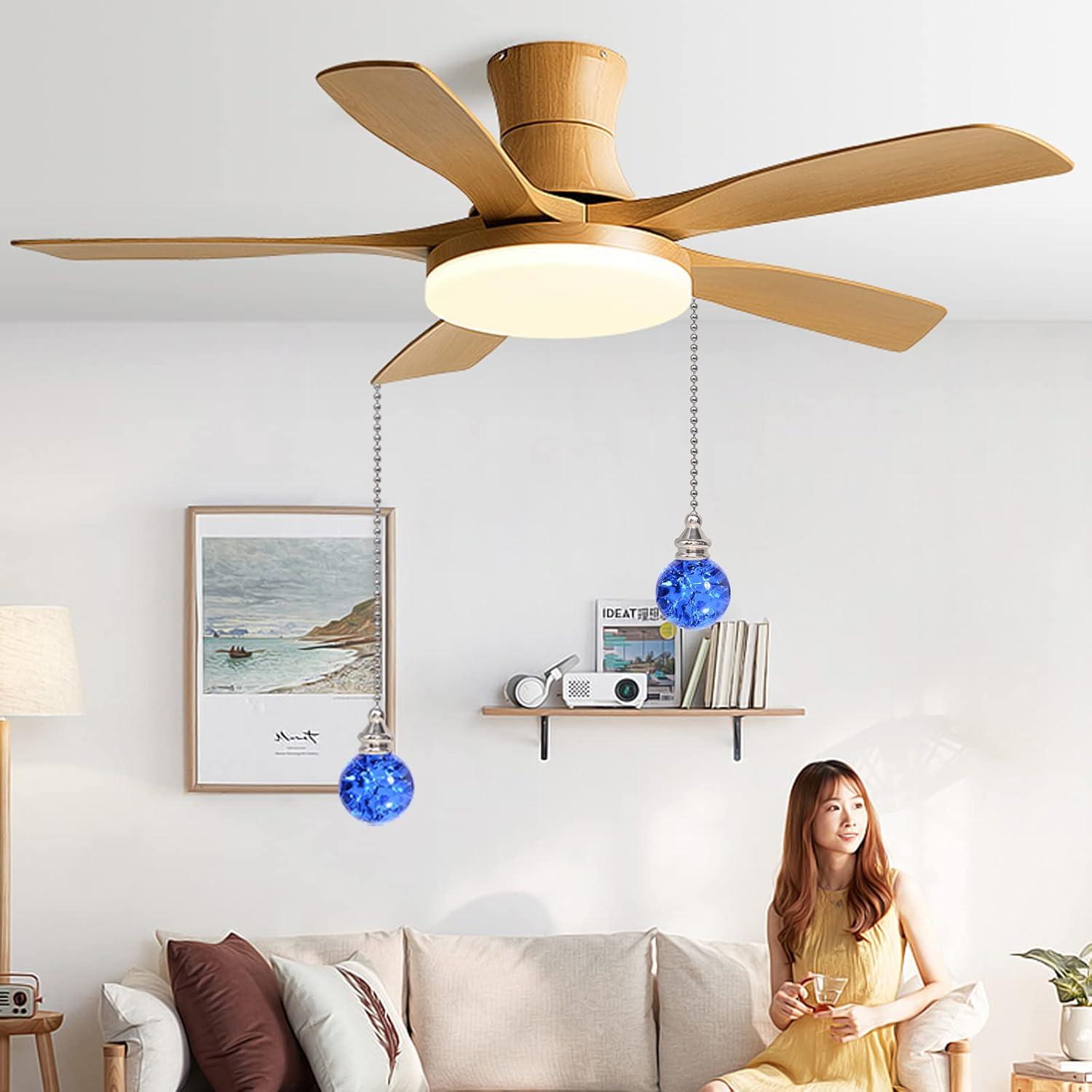 Cadena de Tirar de Cristal Azul LONGSHENG 50cm 2 Piezas