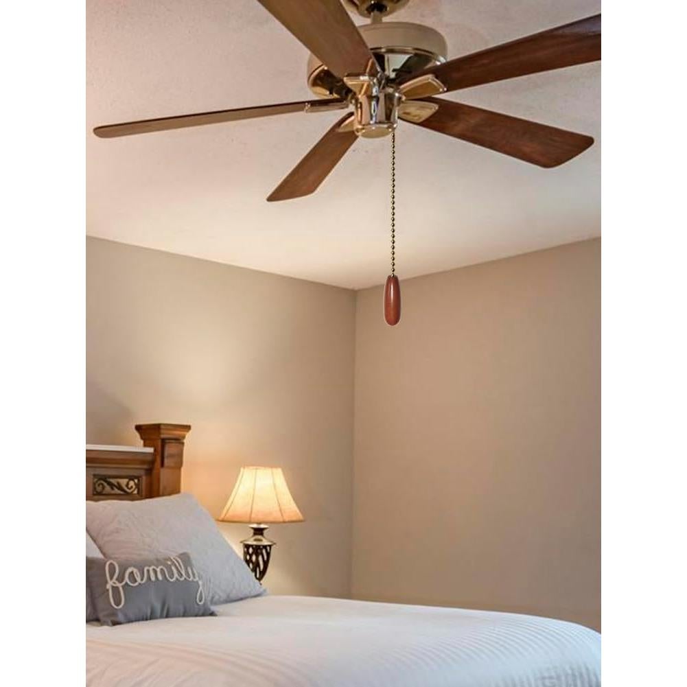 Paquete de 2 Extensores de Cadena para Ventilador de Techo 30cm Madera Nuez