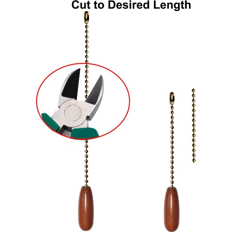 Paquete de 2 Extensores de Cadena para Ventilador de Techo 30cm Madera Nuez