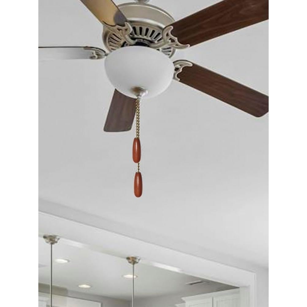 Paquete de 2 Extensores de Cadena para Ventilador de Techo 30cm Madera Nuez