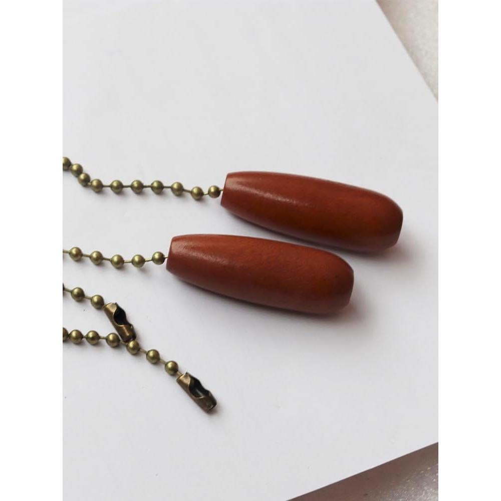 Paquete de 2 Extensores de Cadena para Ventilador de Techo 30cm Madera Nuez