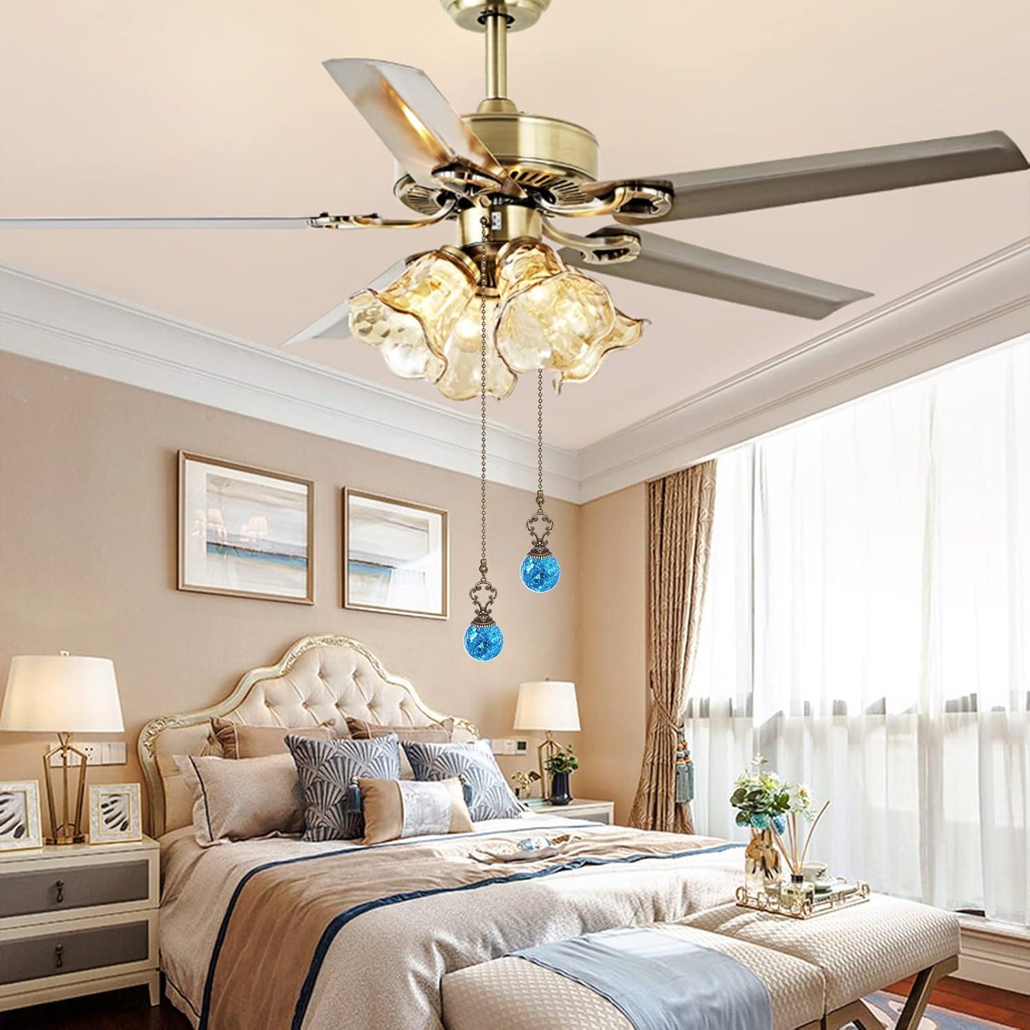 Cadena de Tirar para Ventilador de Techo LONGSHENG 38 cm Azul Lago