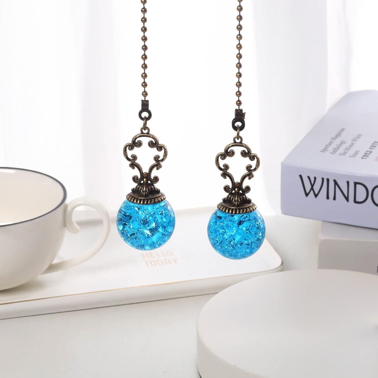 Cadena de Tirar para Ventilador de Techo LONGSHENG 38 cm Azul Lago