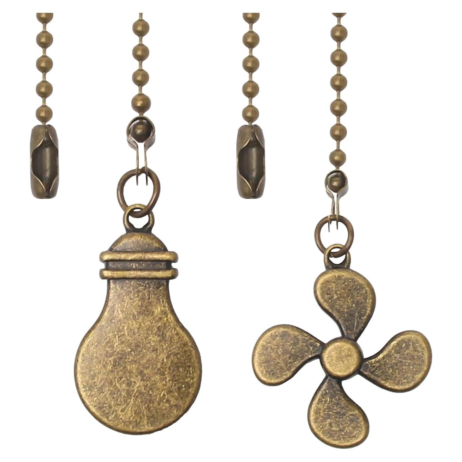 Juego de 2 Extensores de Cadena para Ventilador de Techo Bronce