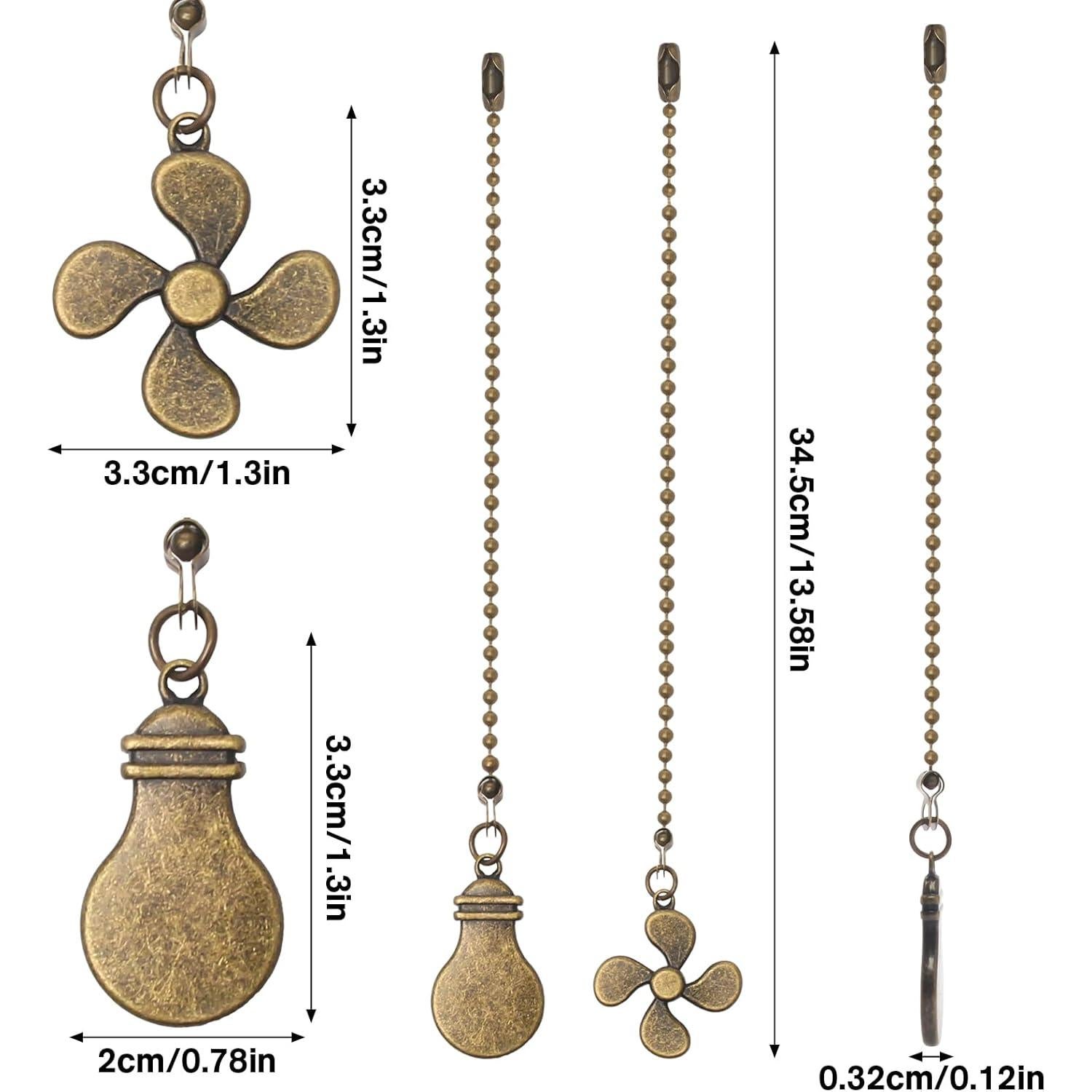 Juego de 2 Extensores de Cadena para Ventilador de Techo Bronce