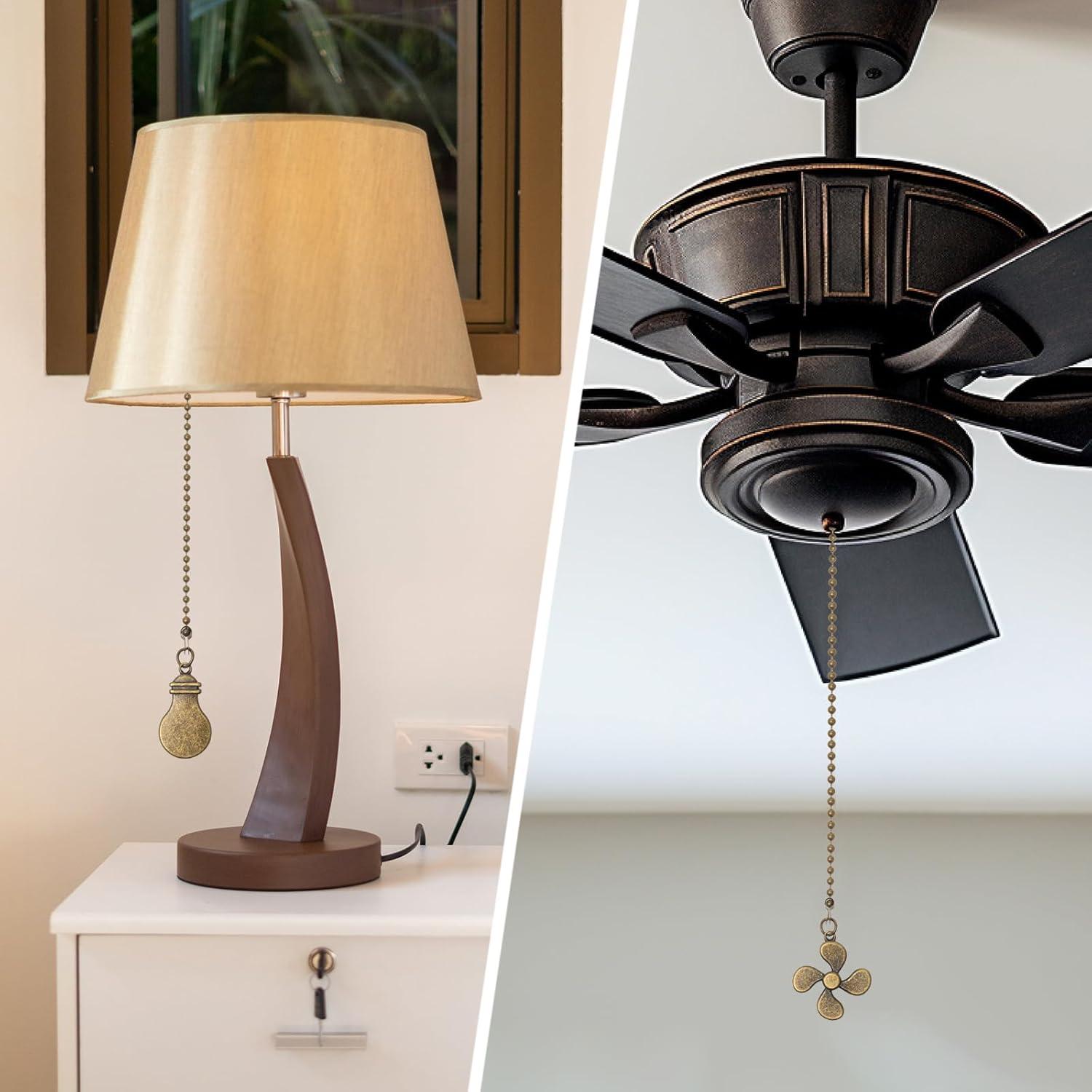 Juego de 2 Extensores de Cadena para Ventilador de Techo Bronce