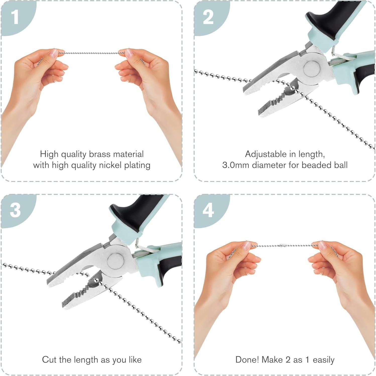 Cadenas de Tirar AIIGOU para Ventilador de Techo 34.5cm 2 Piezas