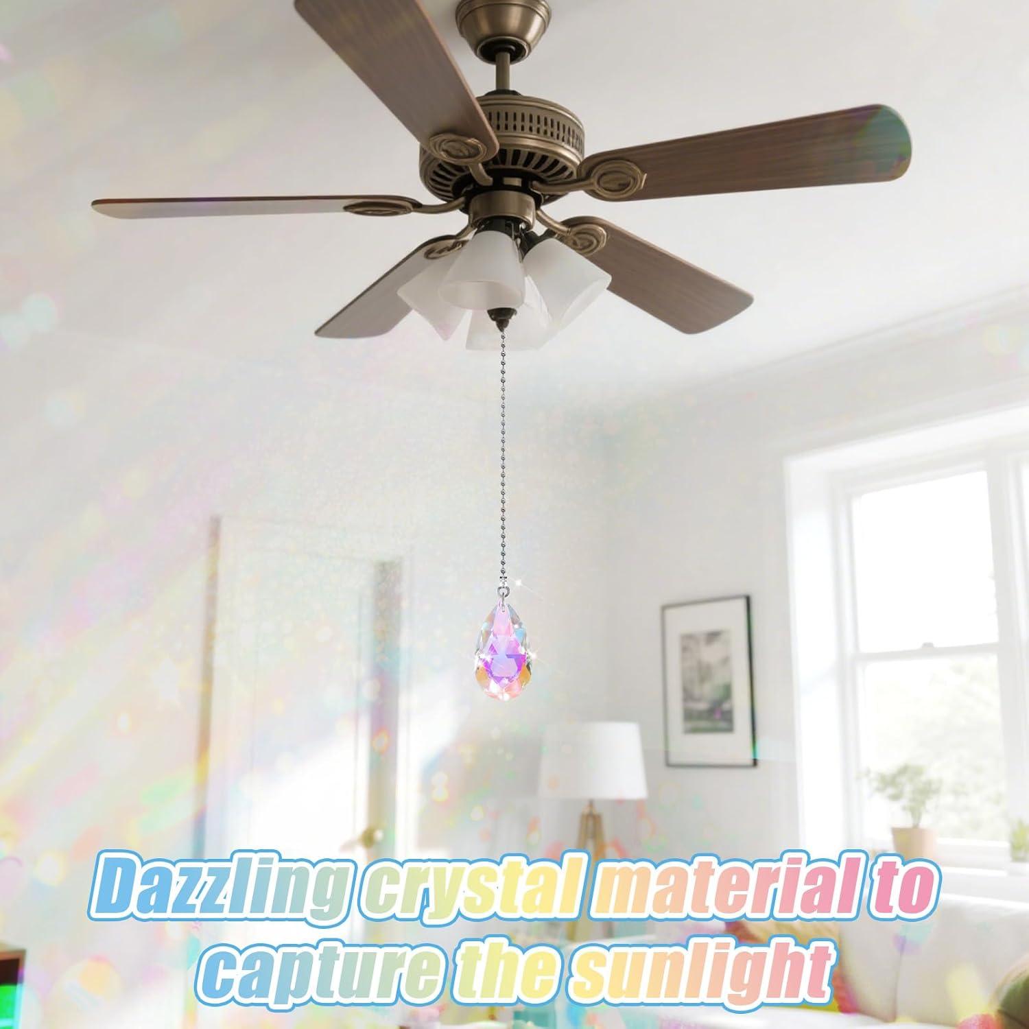 Cadenas de Tirar para Ventilador de Techo Aiyorse 2 Pcs Cristal