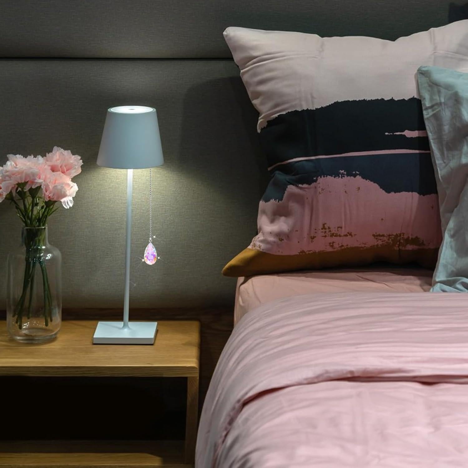 Cadenas de Tirar para Ventilador de Techo Aiyorse 2 Pcs Cristal