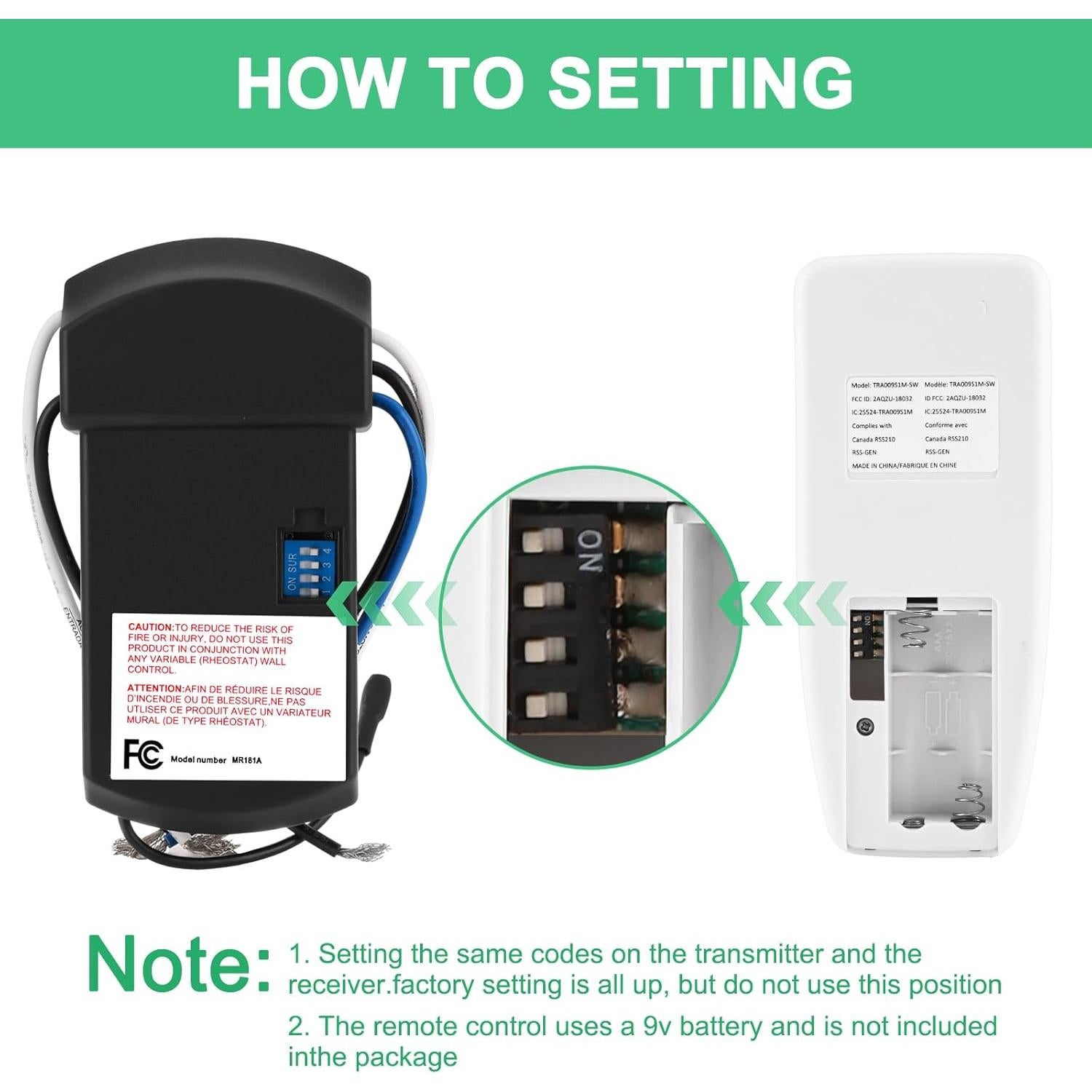 Control Remoto Universal para Ventilador de Techo HUAXRUI