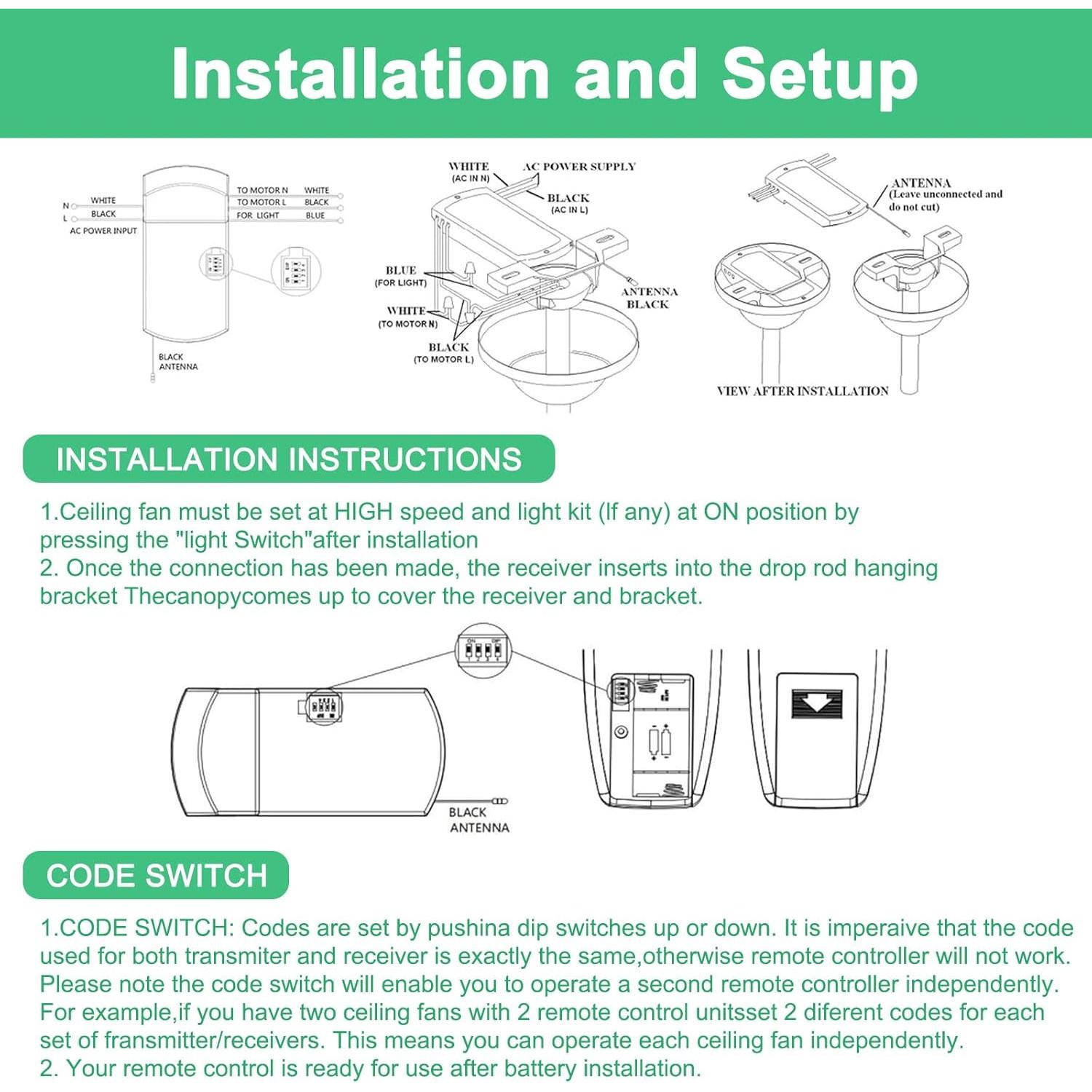 Control Remoto Universal para Ventilador de Techo HUAXRUI