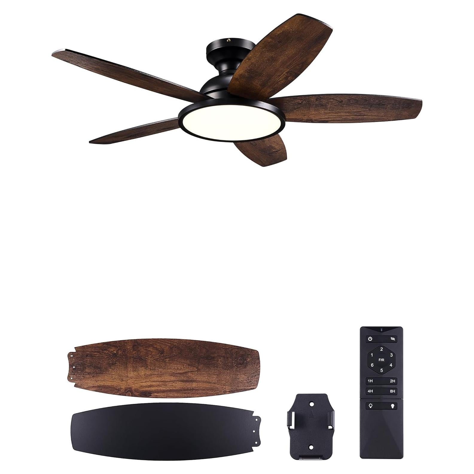 Ventilador de Techo VONLUCE 106.68 cm con Luz LED y Control Remoto