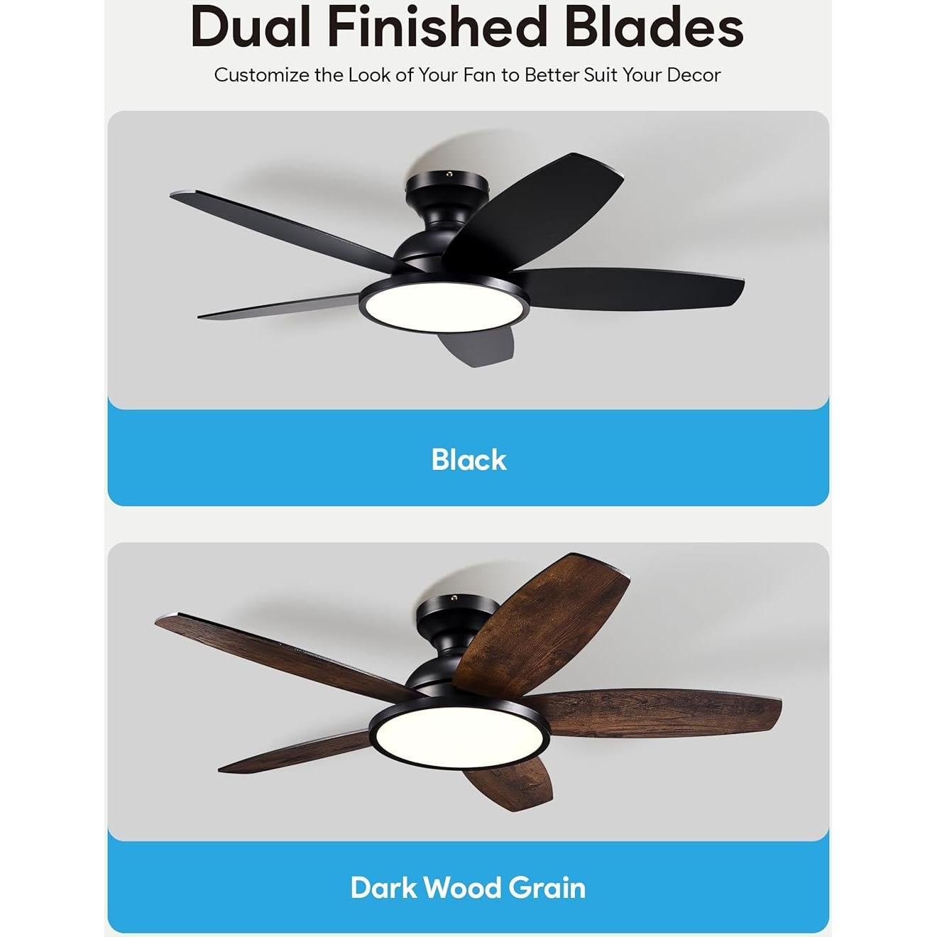 Ventilador de Techo VONLUCE 106.68 cm con Luz LED y Control Remoto