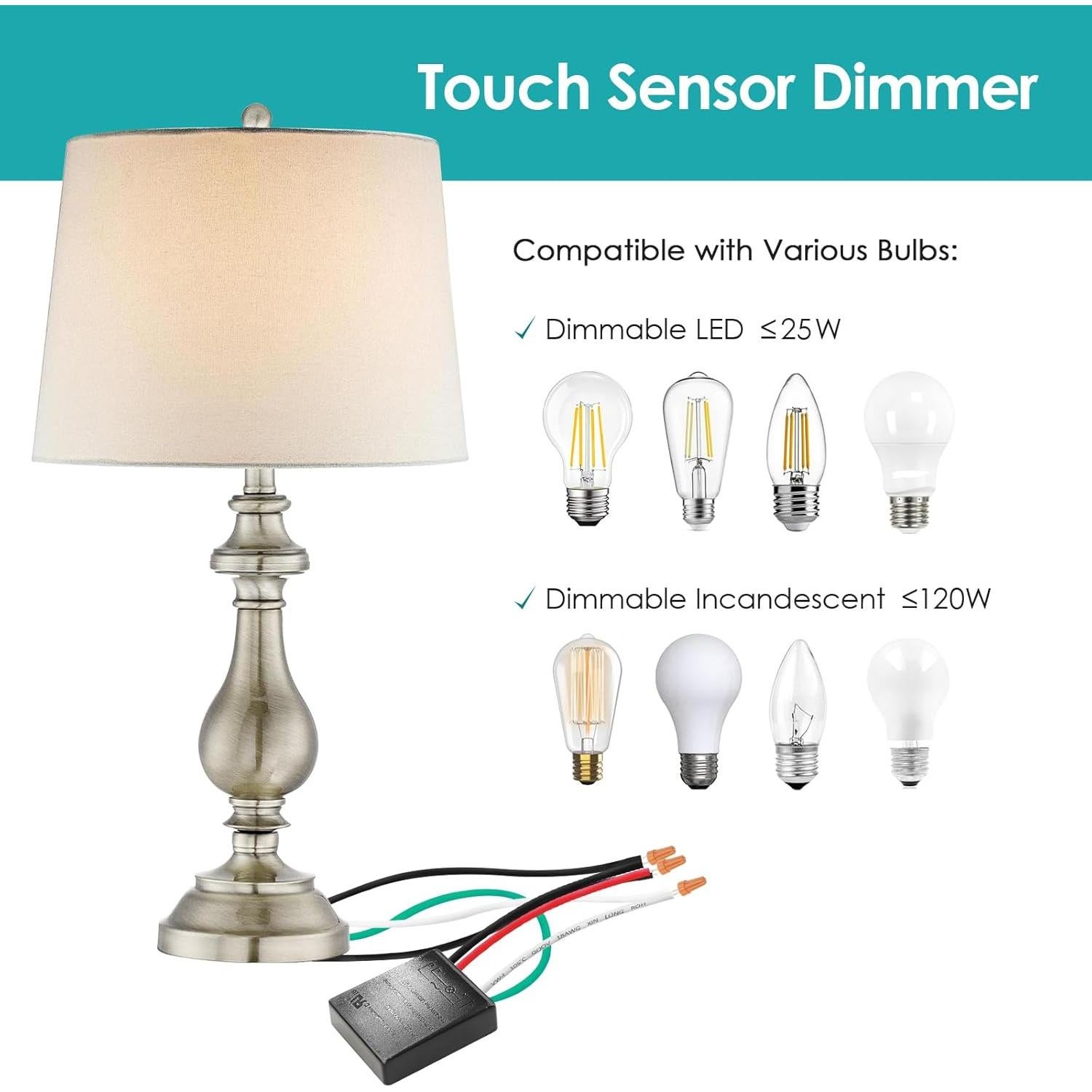 Interruptor Regulador Táctil 3 Vías TICOZE para Lámparas LED