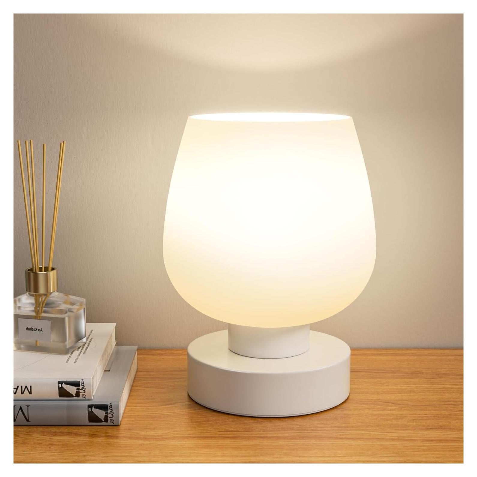 Lámpara de Mesa Táctil Seealle con Pantalla de Vidrio 3000K