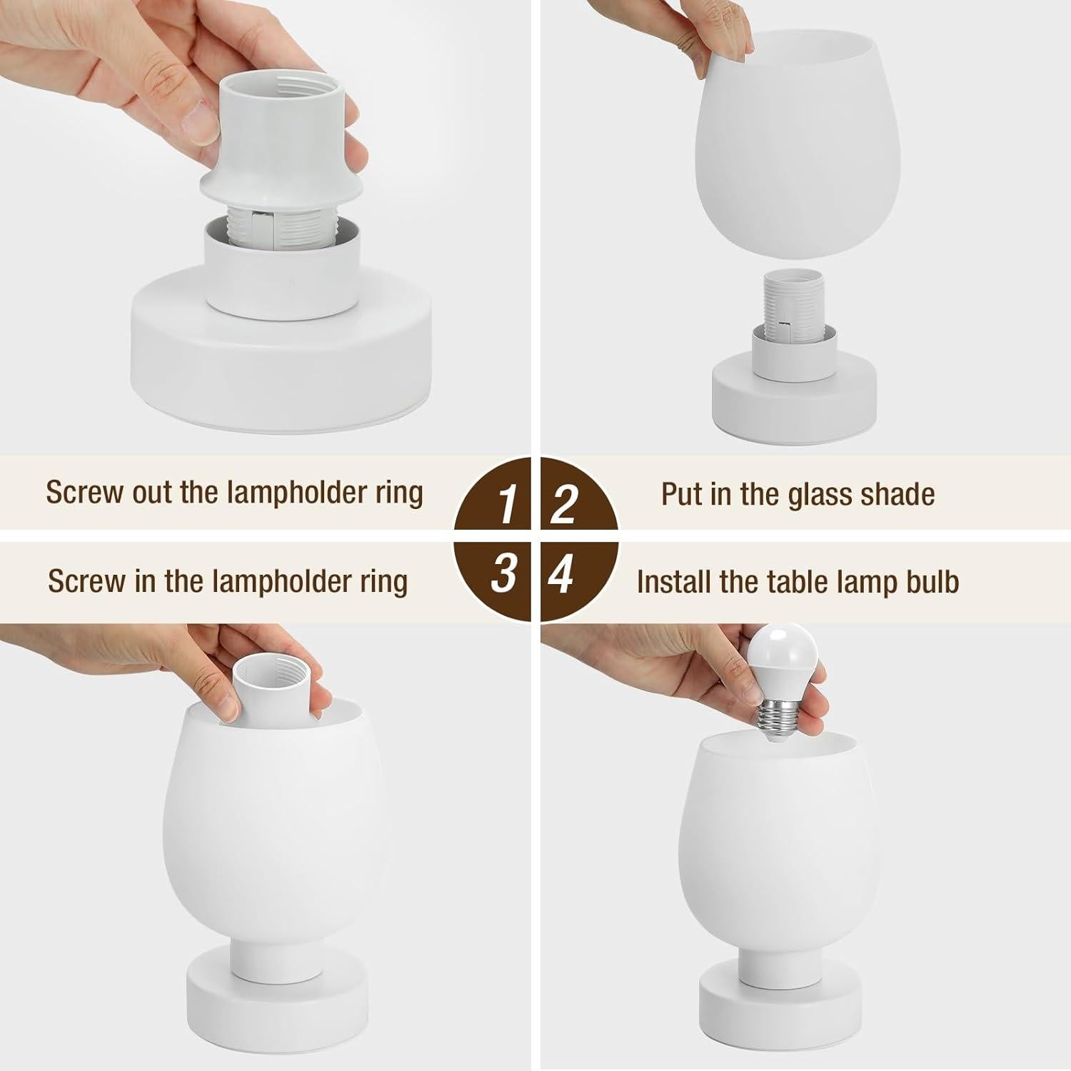 Lámpara de Mesa Táctil Seealle con Pantalla de Vidrio 3000K