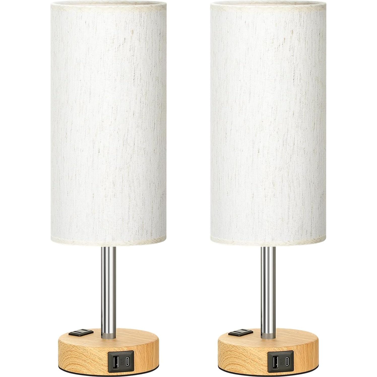 Juego de 2 Lámparas de Mesa Táctiles PartageiZ con USB