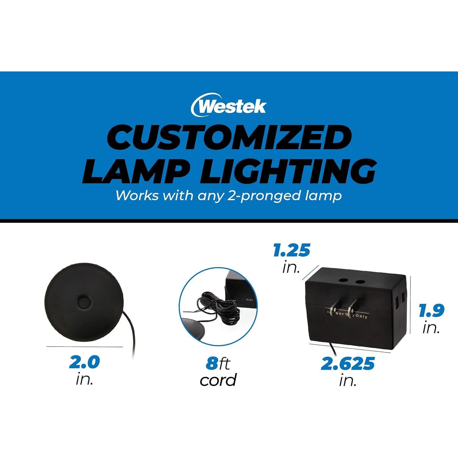 Interruptor Regulador de Enchufe Westek 200W 3 Niveles - 2 Pzs