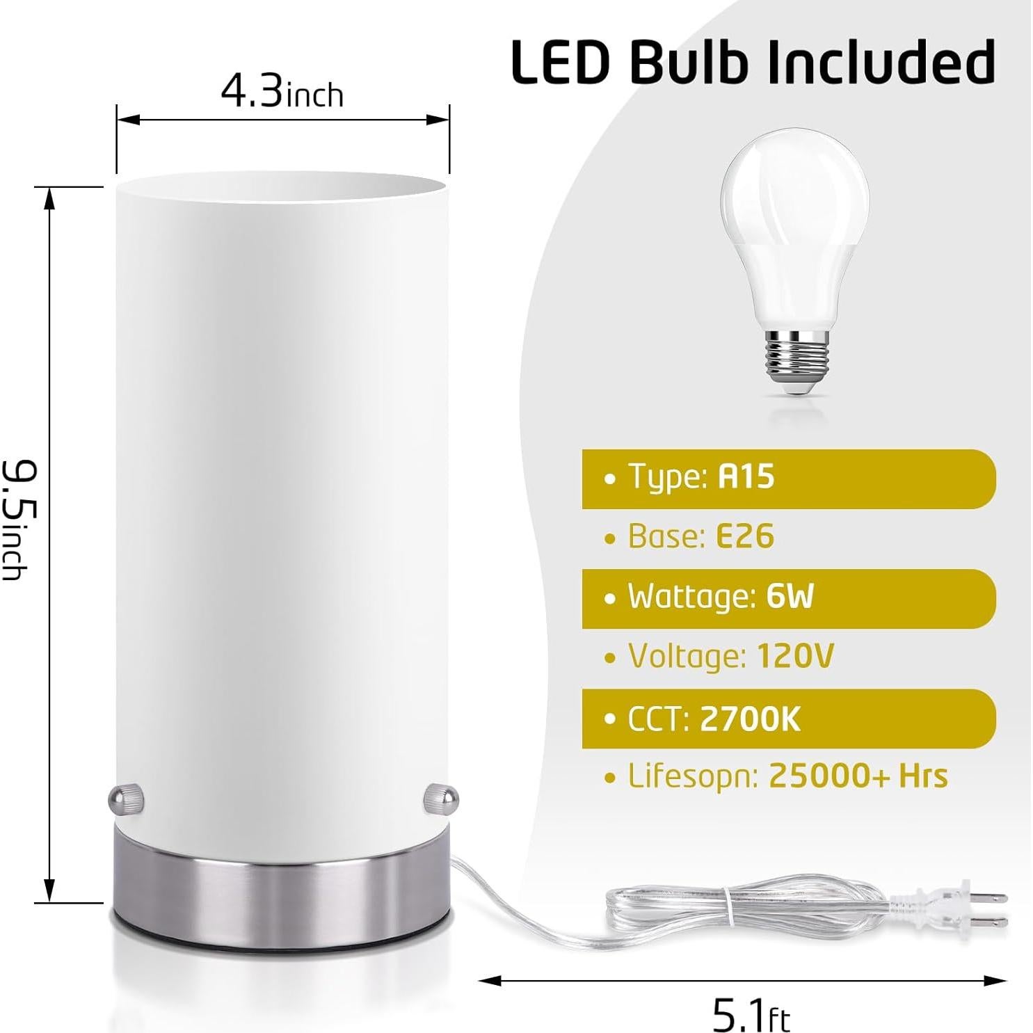 Lámpara de Mesa Dimmable Kukobo 6W 2700K Níquel-Blanco