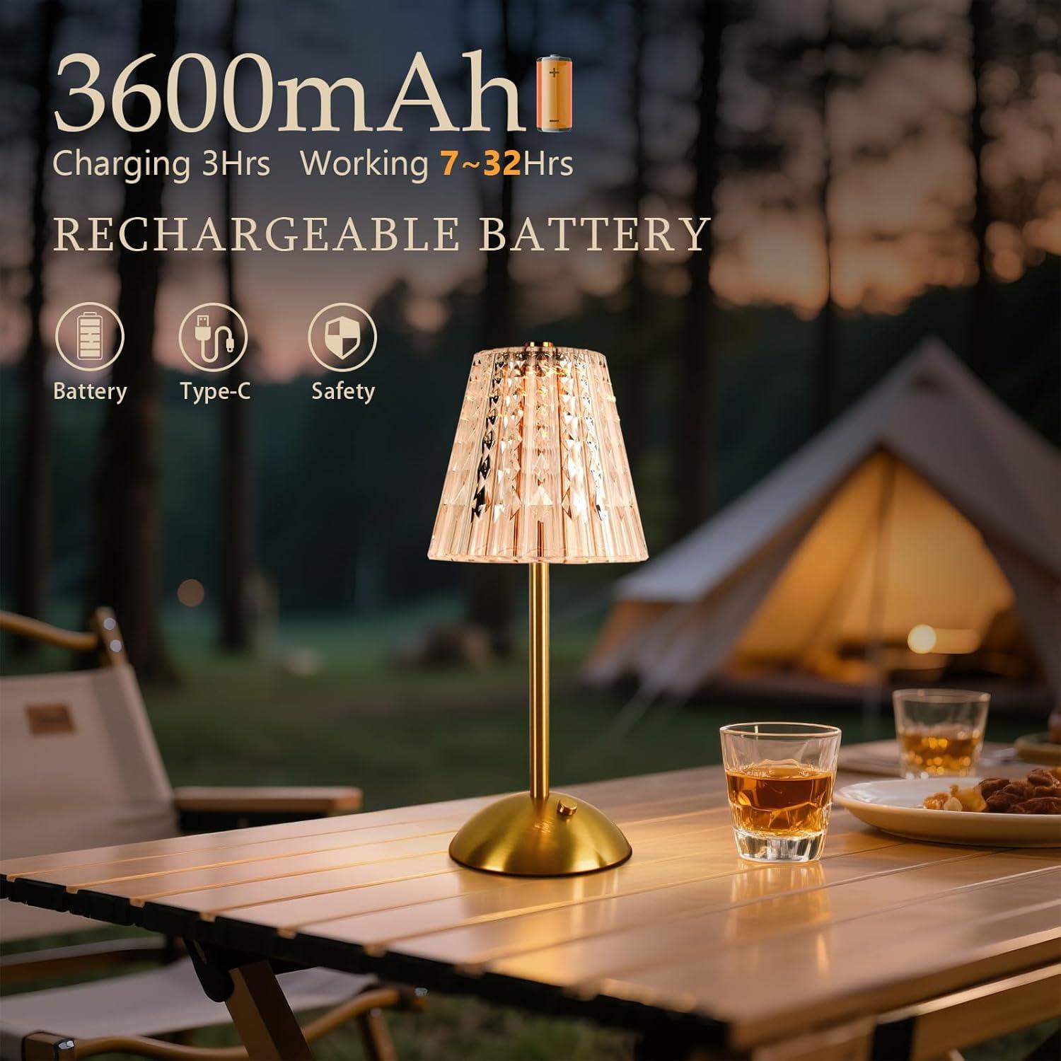 Lámpara de Mesa Inalámbrica Gkeiten 3600mAh LED Regulable