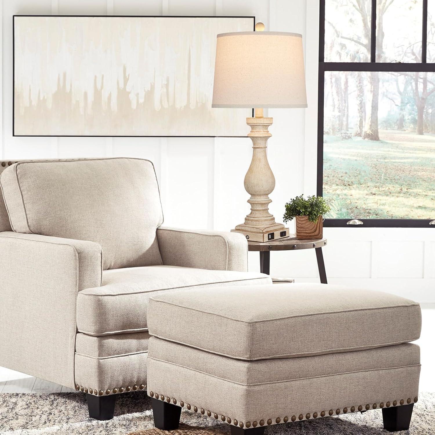 Juego de 2 Lámparas de Mesa Vintage Cinkeda con USB 73.66 cm