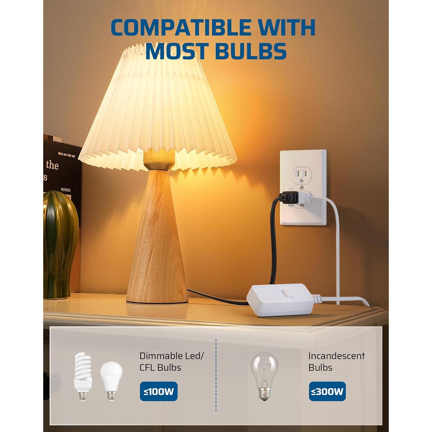 Regulador Enchufable DEWENWILS para Lámparas LED y CFL - 2 Paquete