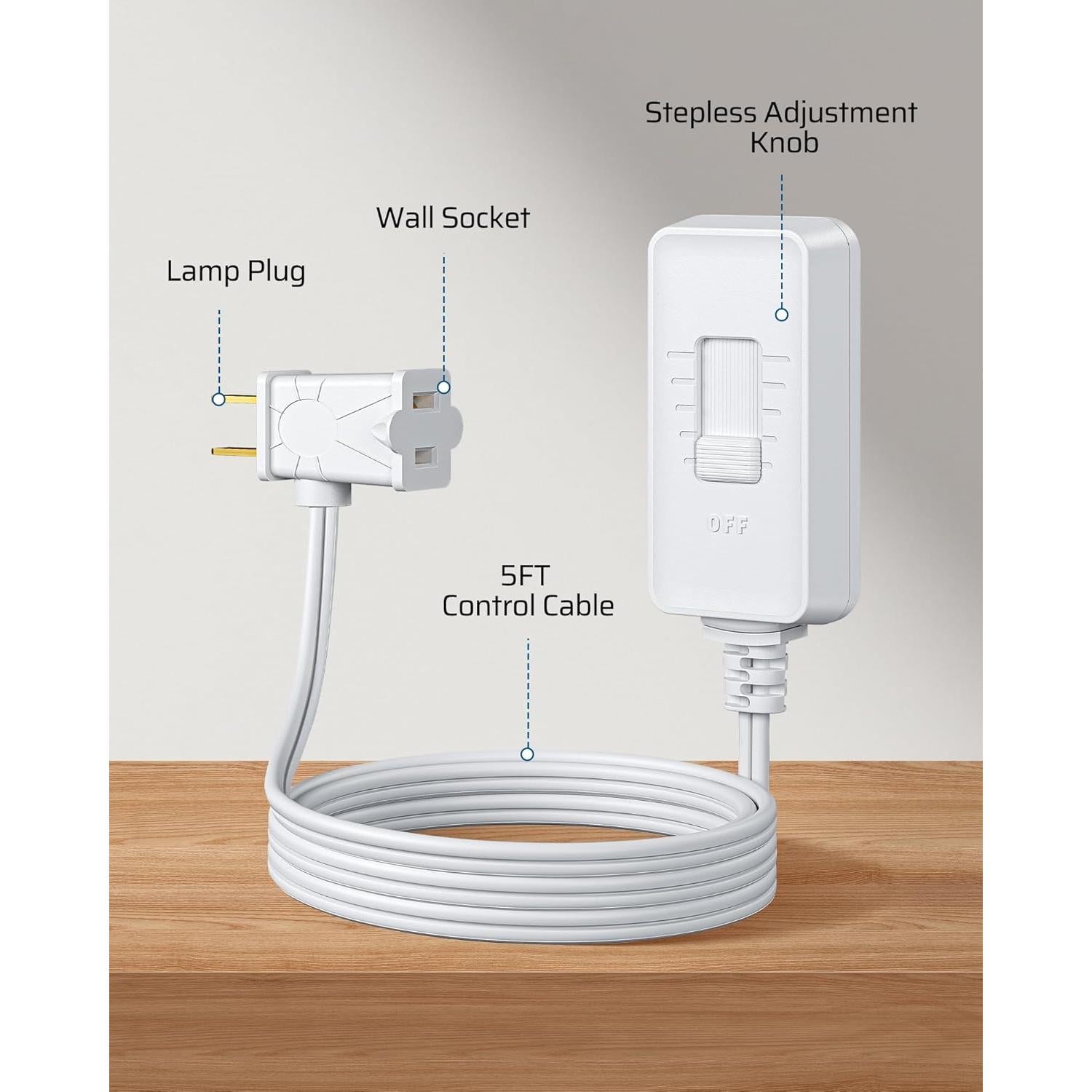 Regulador Enchufable DEWENWILS para Lámparas LED y CFL - 2 Paquete